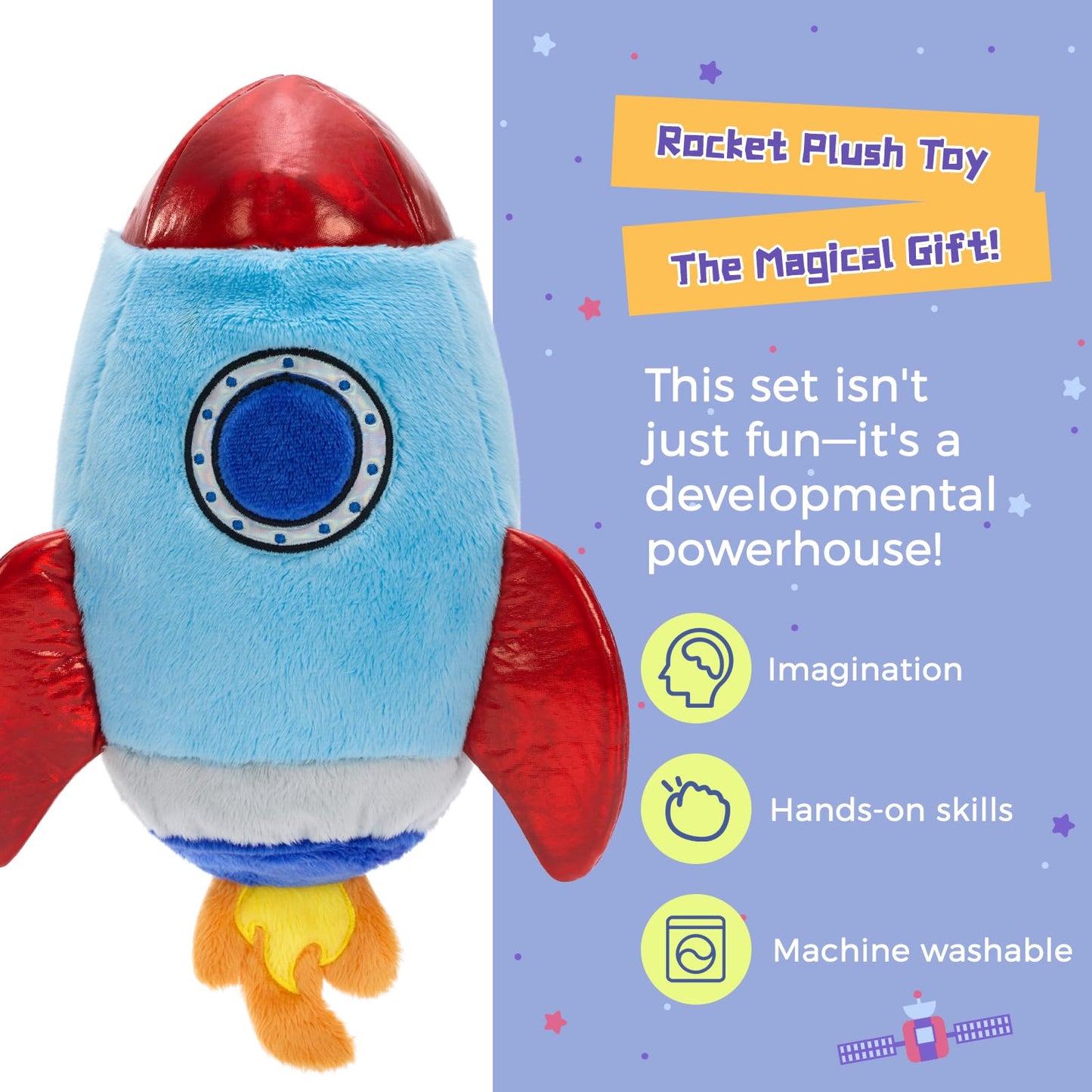 Muiteiur 6 Pcs Rocket Planet Stuffed Set