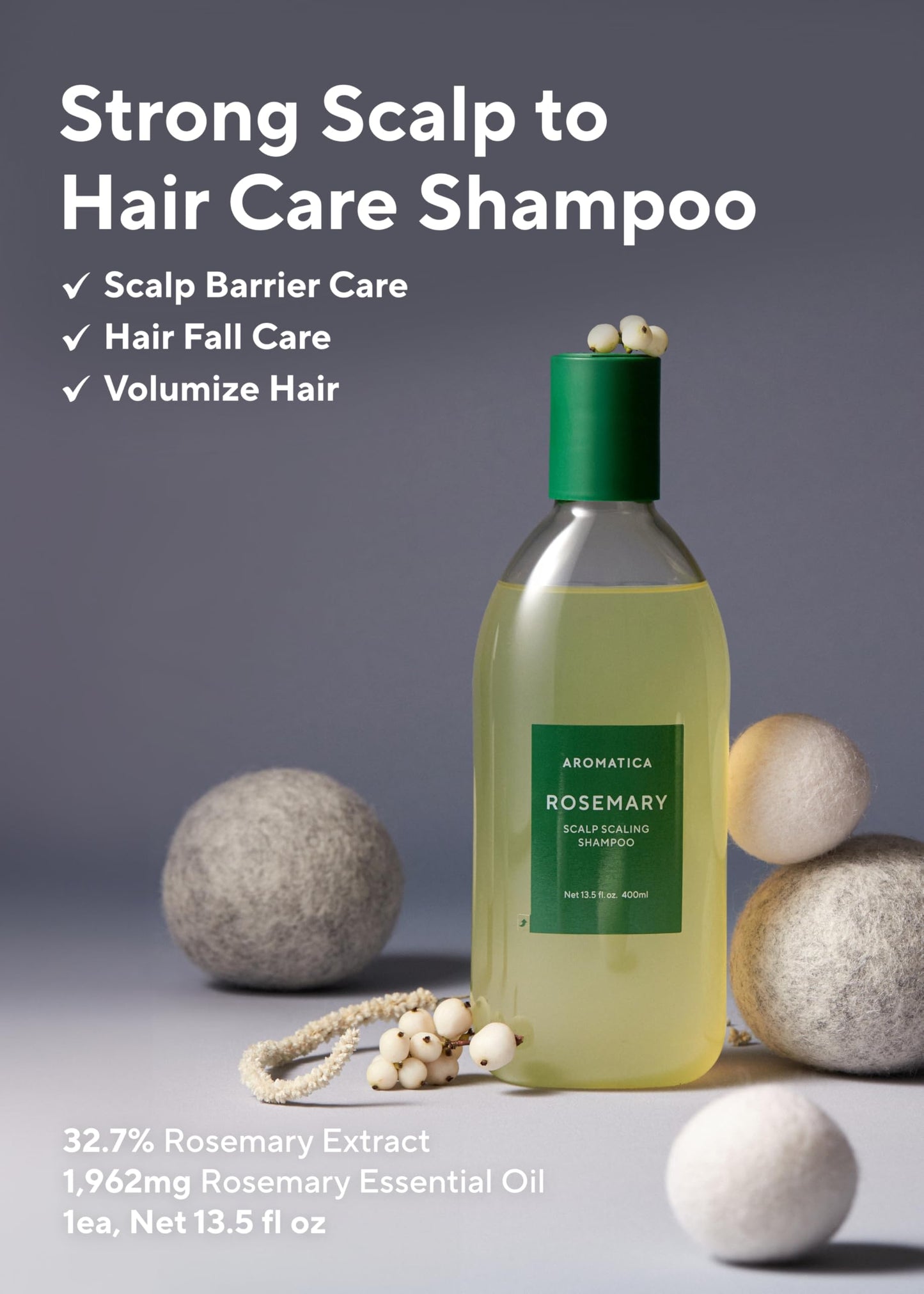 AROMATICA Rosemary Hair Care Special Gift Set - Shampoo for hair growth & Heat Protection Leave in Treatment & Scalp Treatment - Hair care kit for women, Mothers day gifts