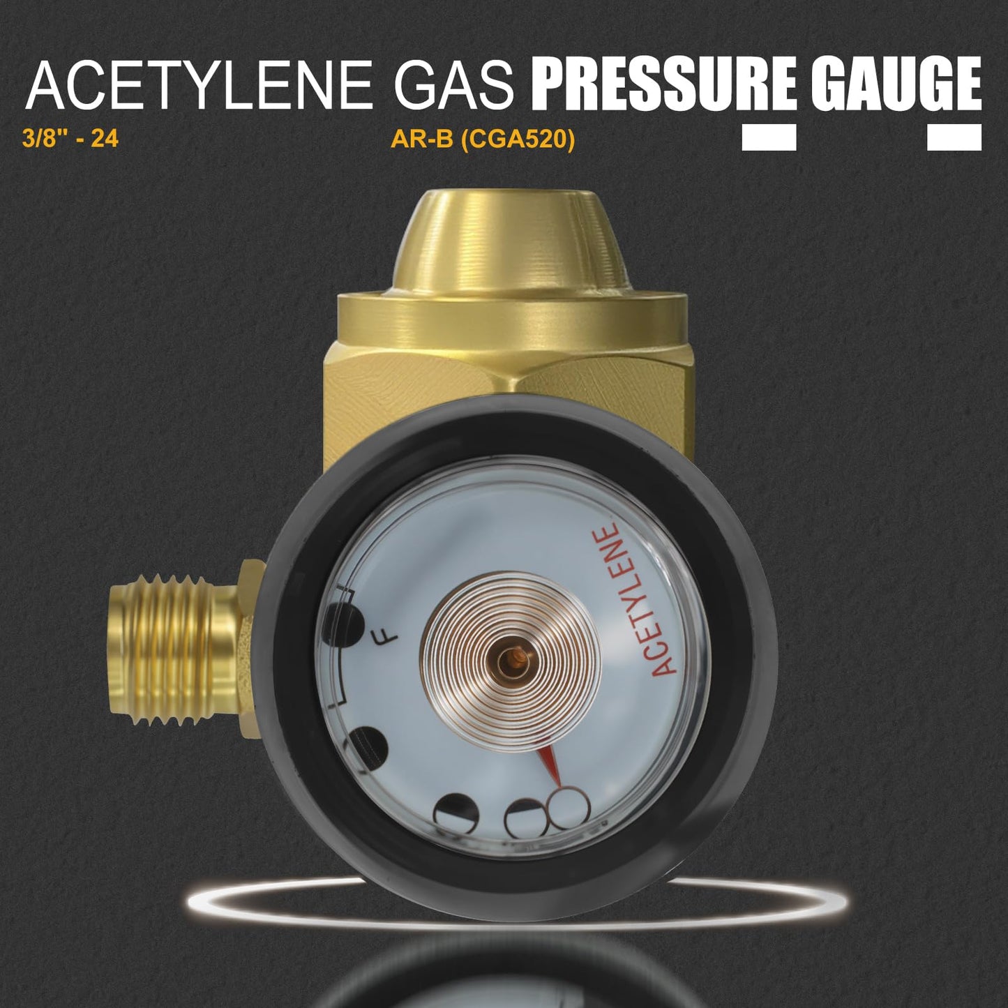 AWLOLWA AR-B CGA520 B Tank Acetylene Regulator, Matching Turbo Style Acetylene Kit, Air Acetylene