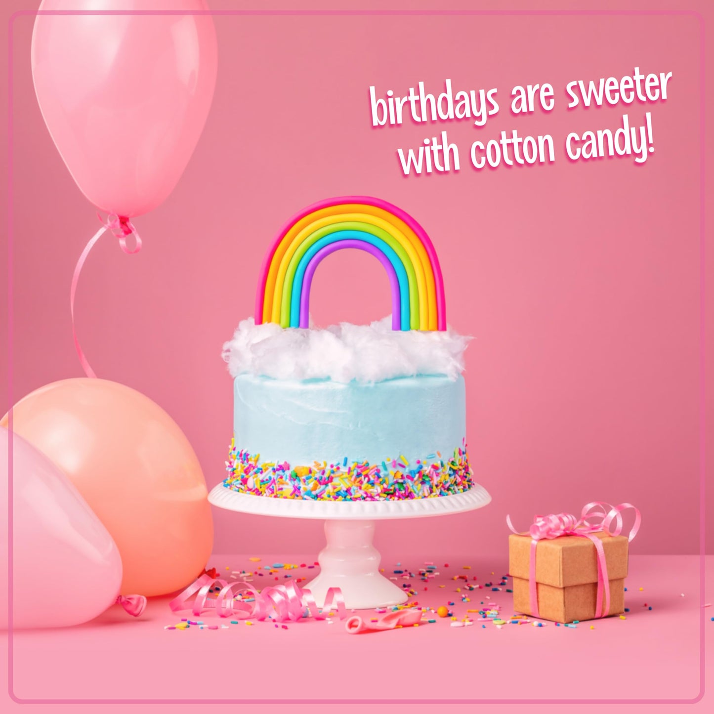 Nostalgia Cotton Candy Machine - Retro Cotton Candy Machine for Kids with 2 Reusable Cones, 1 Sugar Scoop, and 1 Extractor Head – Pink