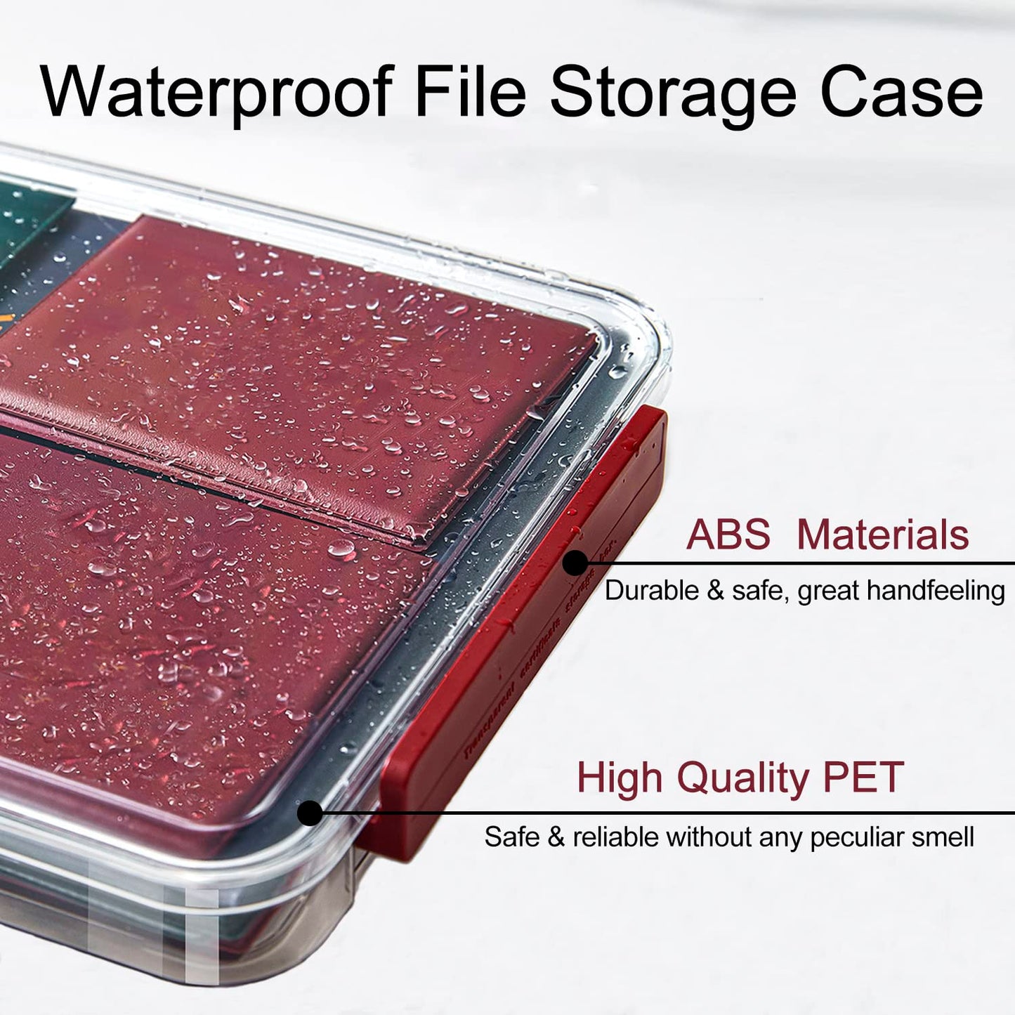 Clear A4 Paper Storage Box with Lids, Plastic A4 File Storage Bins, Magazine File Box, Stackable A4 Container File Holder Portable Project Case Bins, Desk Organizer for Invoice Document Stationery (5)