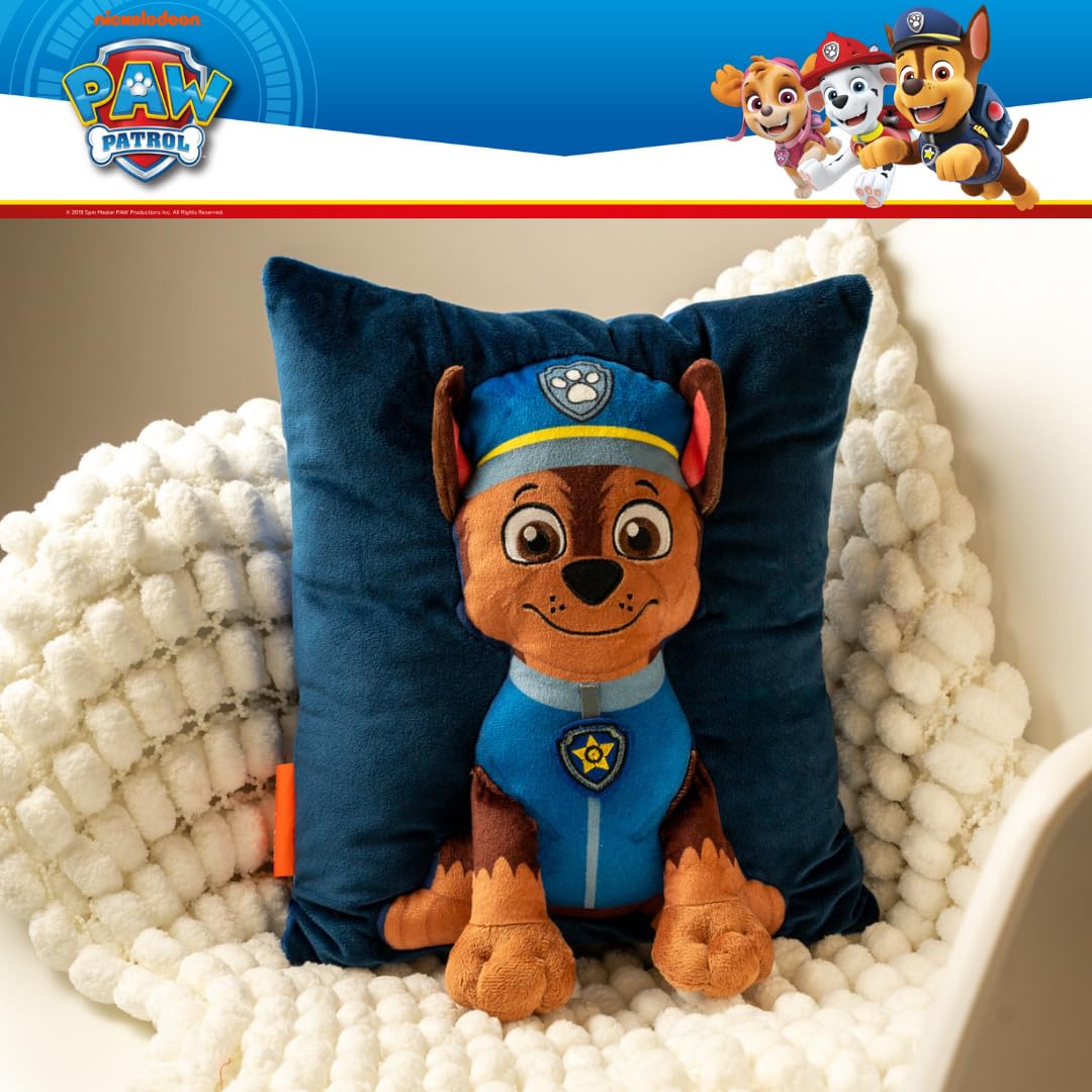 Franco Kids Super Plush Cozy (100% Officially Licensed Product) Snuggle Pillow, 11 in x 13 in, Paw Patrol-Chase
