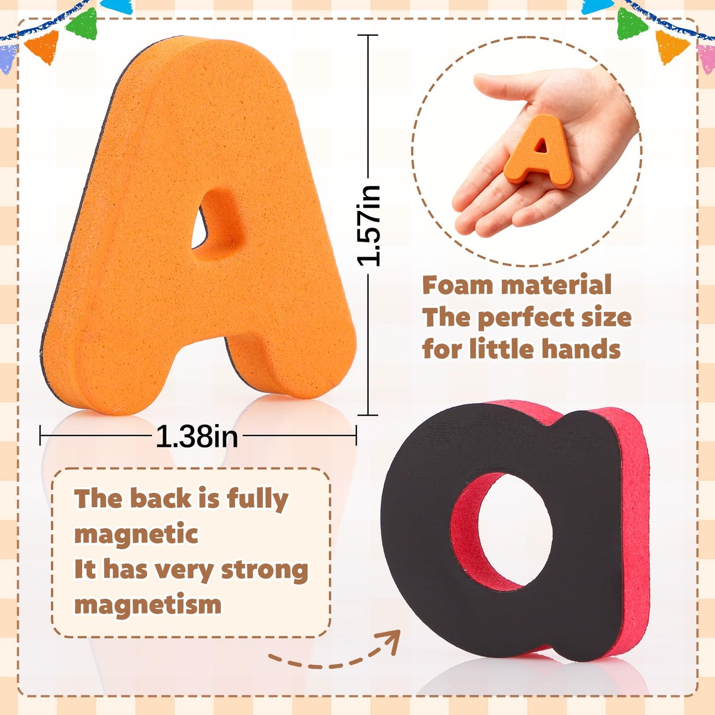 GINMIC Magnetic Letters and Numbers with Easel for Kids/Toddlers, Magnetic Whiteboard & Chalkboard w/Dry Erase Markers, ABC Magnets Alphabet Letters Learning Set, Classroom Home Education Toys