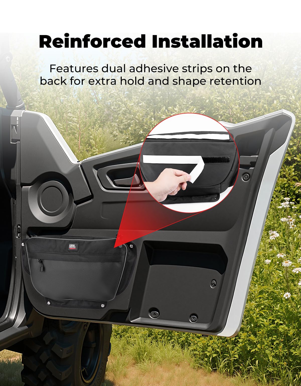 KEMIMOTO Door Storage Bags Compatible with Wolverine RMAX 2 1000, RMAX 4 1000, X2 1000, X2 850, X4 850, 3.5L 1680D Oxford Fabric Right and Left Bags, Secure Mounting, Water-Resistant Zipper