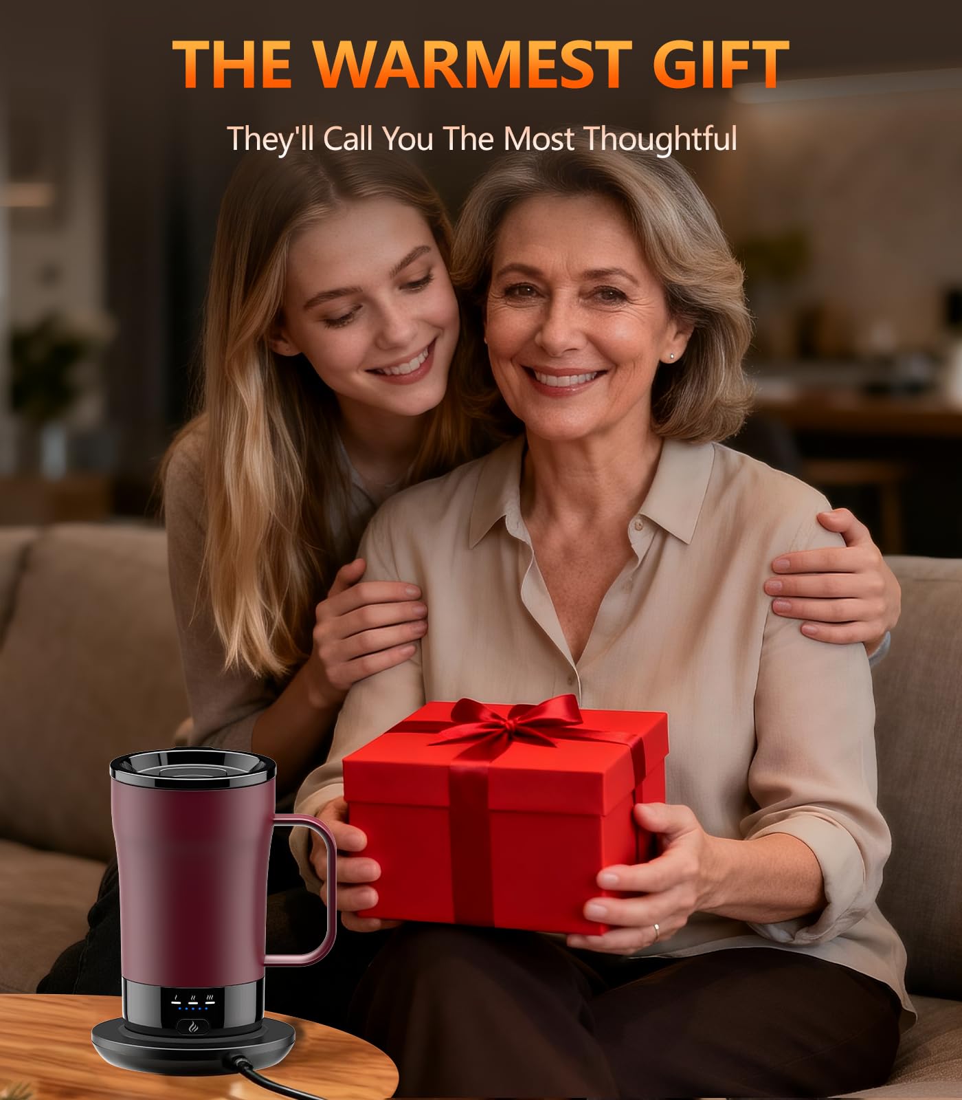 Self-Heating Coffee Mug, 14oz Heated Coffee Mug - Rechargeable Temperature Control Coffee Mug Keep Coffee Hot, Smart Mug Great Gift for Coffee Lovers & Slow Sippers