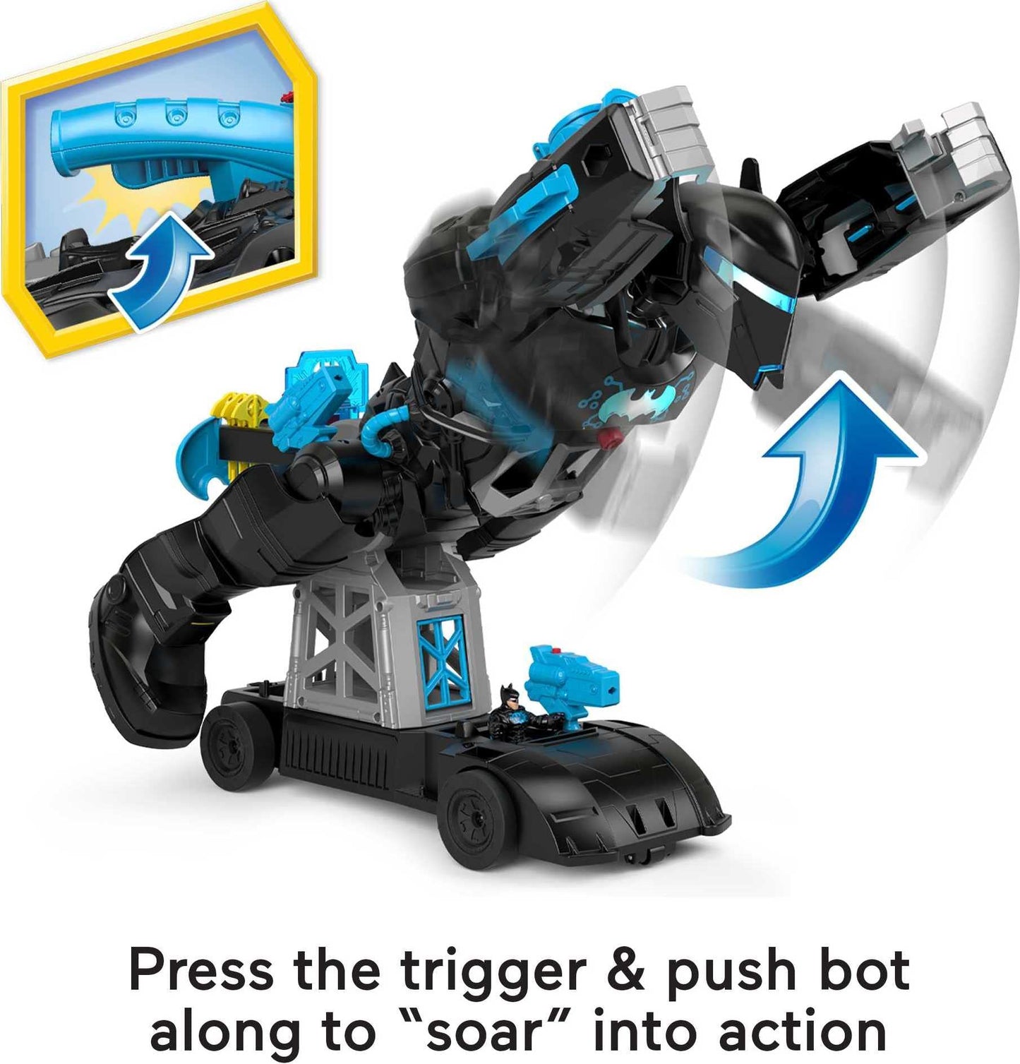 Fisher-Price Imaginext DC Super Friends Batman Toy Bat-Tech Batbot Playset 2-Ft-Tall Robot with Lights & Sounds for Pretend Play Kids Ages 3+ Years
