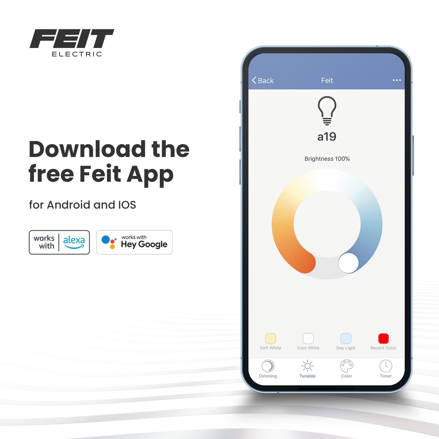 Feit Electric Smart Recessed Downlights, 5/6-Inch, 75W Equivalent, Color-Changing & Tunable White, 1000 Lumens, Dimmable, Compatible with Alexa/Google Assistant, LEDR6/RGBW/AG/3, 3 Pack