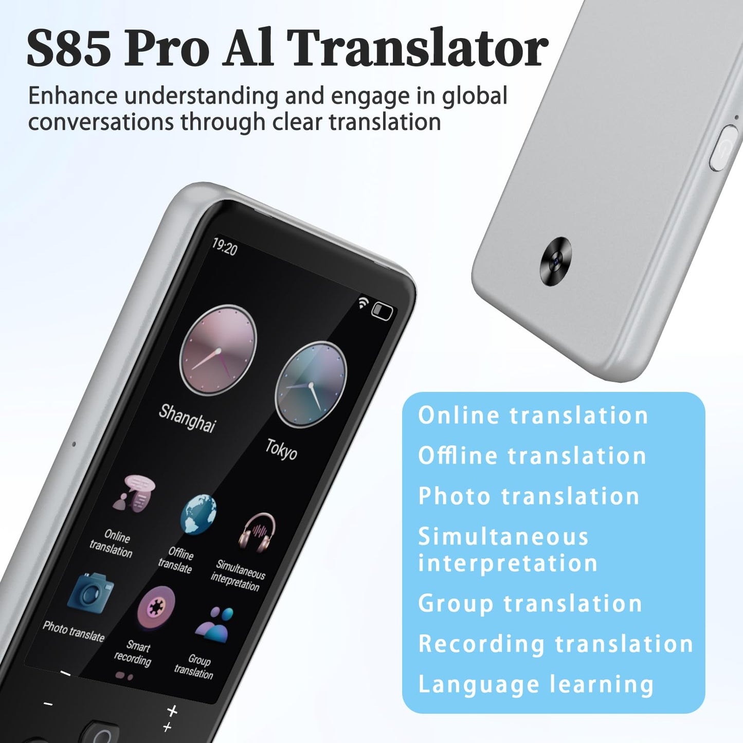 Language Translator Device, Real Time Voice Translation Device for 138 Languages, Traductor de Voz Instantaneo 2025, 3.97"Touchscreen Traductor de Idiomas, for Business Travel Learning Ingles Español