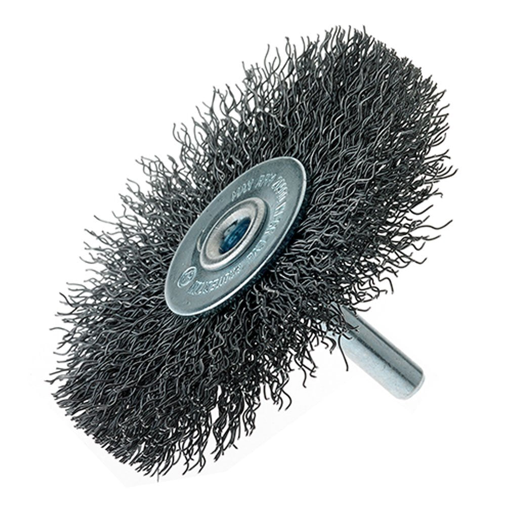 Mercer Industries 182040B - 3" x 1/4" Shank Crimped Wire Wheels, .014 Carbon Steel Wire (20 pack)
