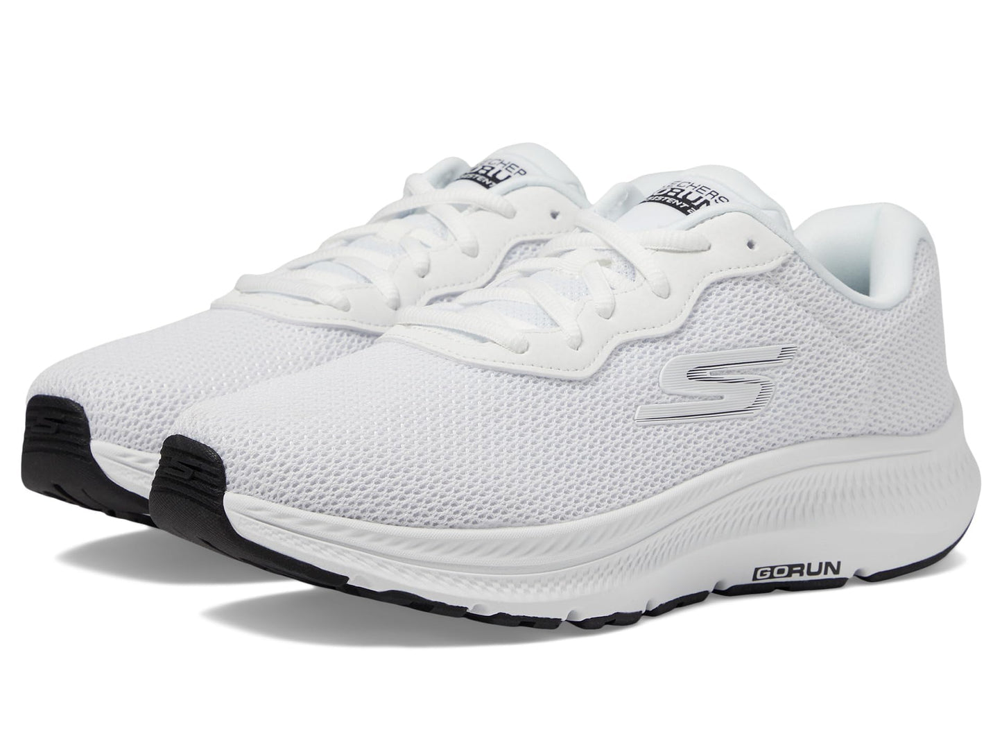 Skechers Women's Go Run Consistent 2.0 Engaged Sneaker, White/Black, 9