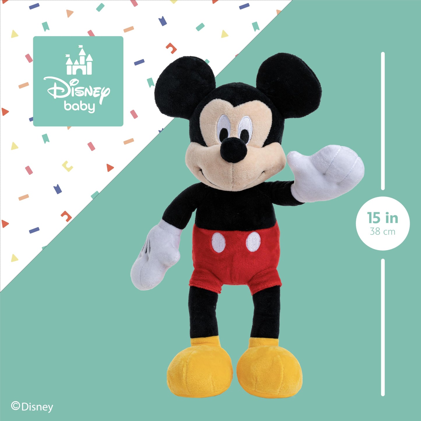 Disney Mickey Mouse Plush Doll - Super Soft and Cuddly - 15.5 inch - Stuffed Animals - Novelty Character Collectibles