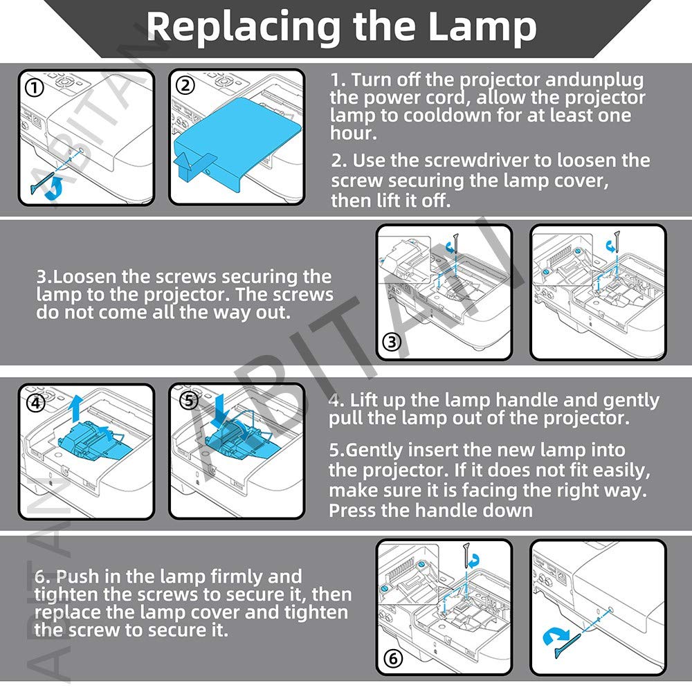 ABITAN for ELPLP89/V13h010l89 Epson Replacement Projector Lamp Bulb powerlite Home Cinema 4000 5040ub 5050ube 5040ube 5050ub 4010 pro Cinema 6040ub 4040 4050 6050ub H713C H710C H711C Economical.
