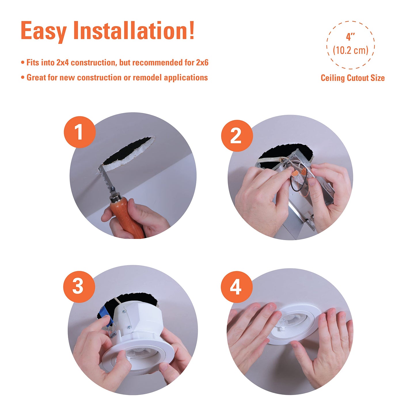 HALO RLS 4-in Adjustable Recessed LED Downlight for Any Sloped Ceiling w/Selectable Color Temperatures - White - RLS4099FS1EWHDMR