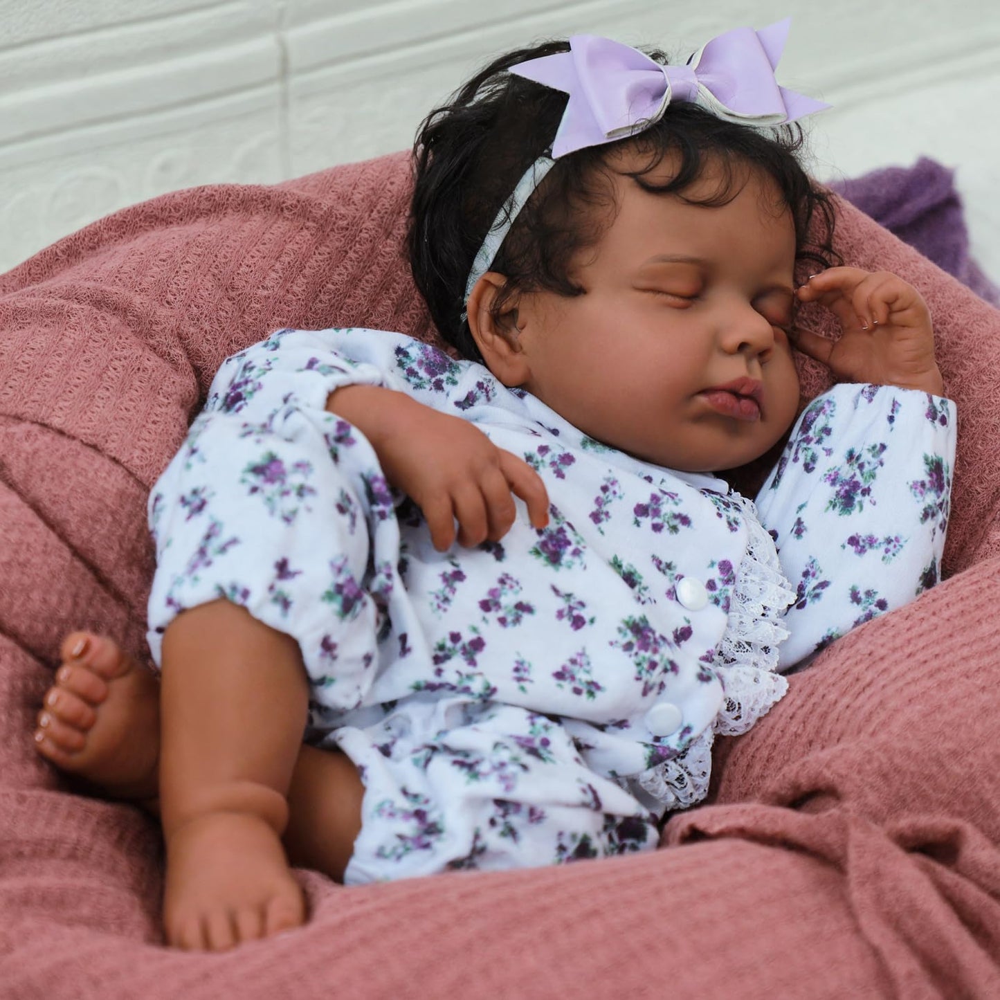 SCOM Reborn Baby Dolls Black Girl - 20 Inch Realistic Newborn Baby Dolls Newborn Baby Dolls African American Real Life Baby Dolls Gift for Kids Age 3