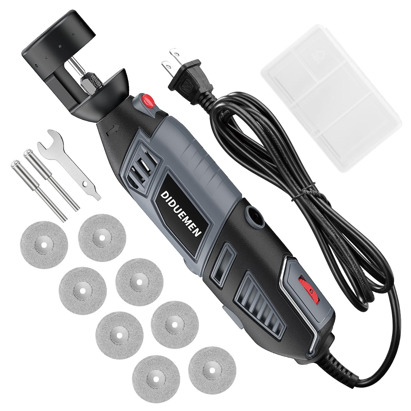 DIDUEMEN 12-Guides 4 Angles Tungsten Grinder -Tungsten Sharpener for TIG Welding with Flat Grinding Block, Cut-Off Slot, Multi-Angle & Offsets