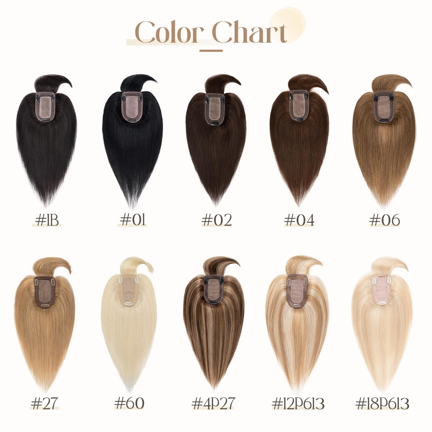 TESSHAIR Hair Toppers for Women Real Human Hair, 150% Density Silk Base Clip in Hair Extensions, Short Hair Topper Hair Pieces for Women with Thining Hair, Cover Gray Hair, With Bangs 12 Inch #4P27