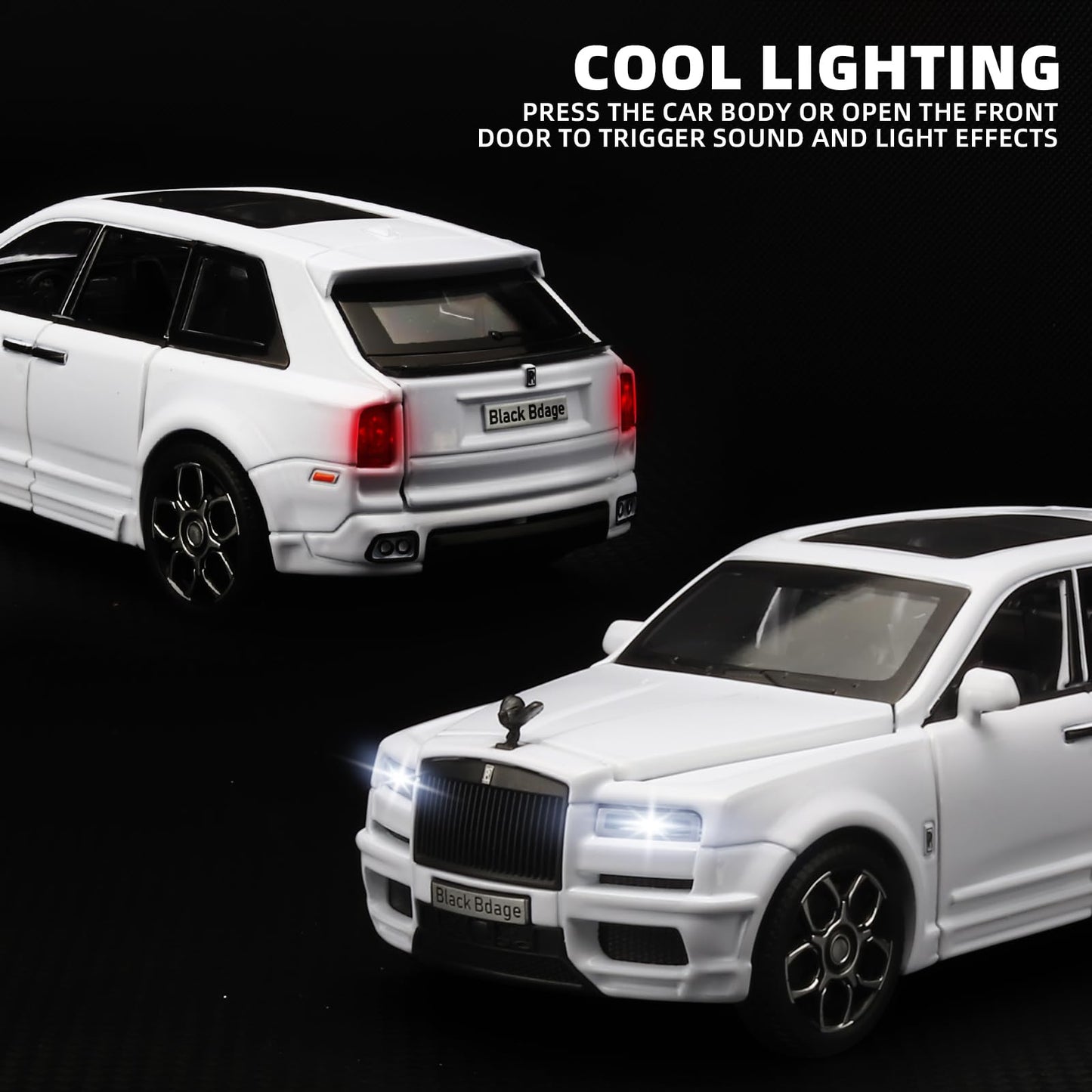 OANMYJJO Collectibles Exquisite Car Model 1:32 Rolls-Royce Cullinan Die-Cast Metal Model, Toy Cars with Light and Sound, Car Toys Gifts for 3+ Year Old Kids