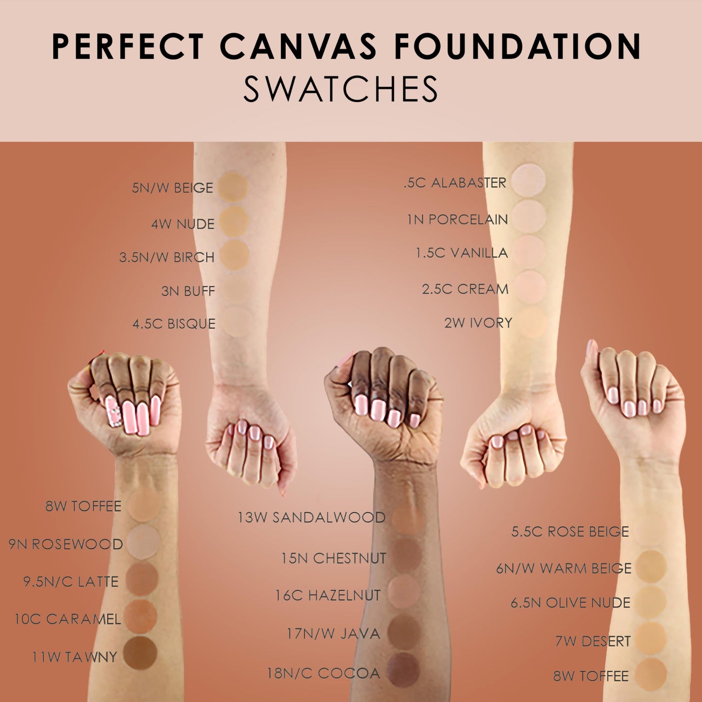 Temptu Perfect Canvas Hydra Lock Airbrush Foundation Starter Set, Fair/Light, 0.25 Fl Oz (Pack of 6)