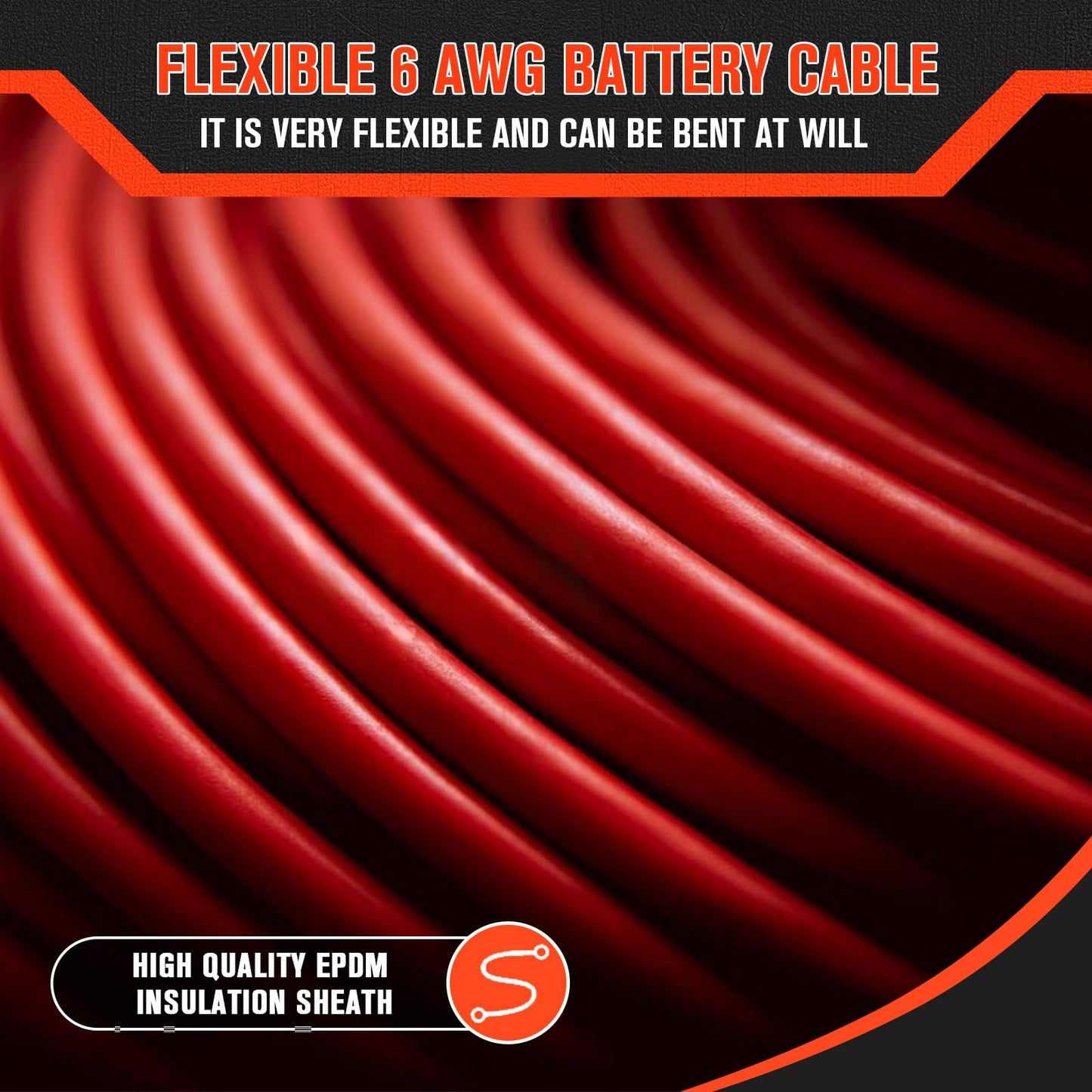 SZLYYDS 6 Gauge Wire 6 Awg Wires 20 FT Black + 20 FT Red, 6 Gauge Battery Cable 6awg Marine Wires, 6awg Copper Wire Welding Cable Standard with Cable Lugs Terminal Connectors and Heat Shrink Tube