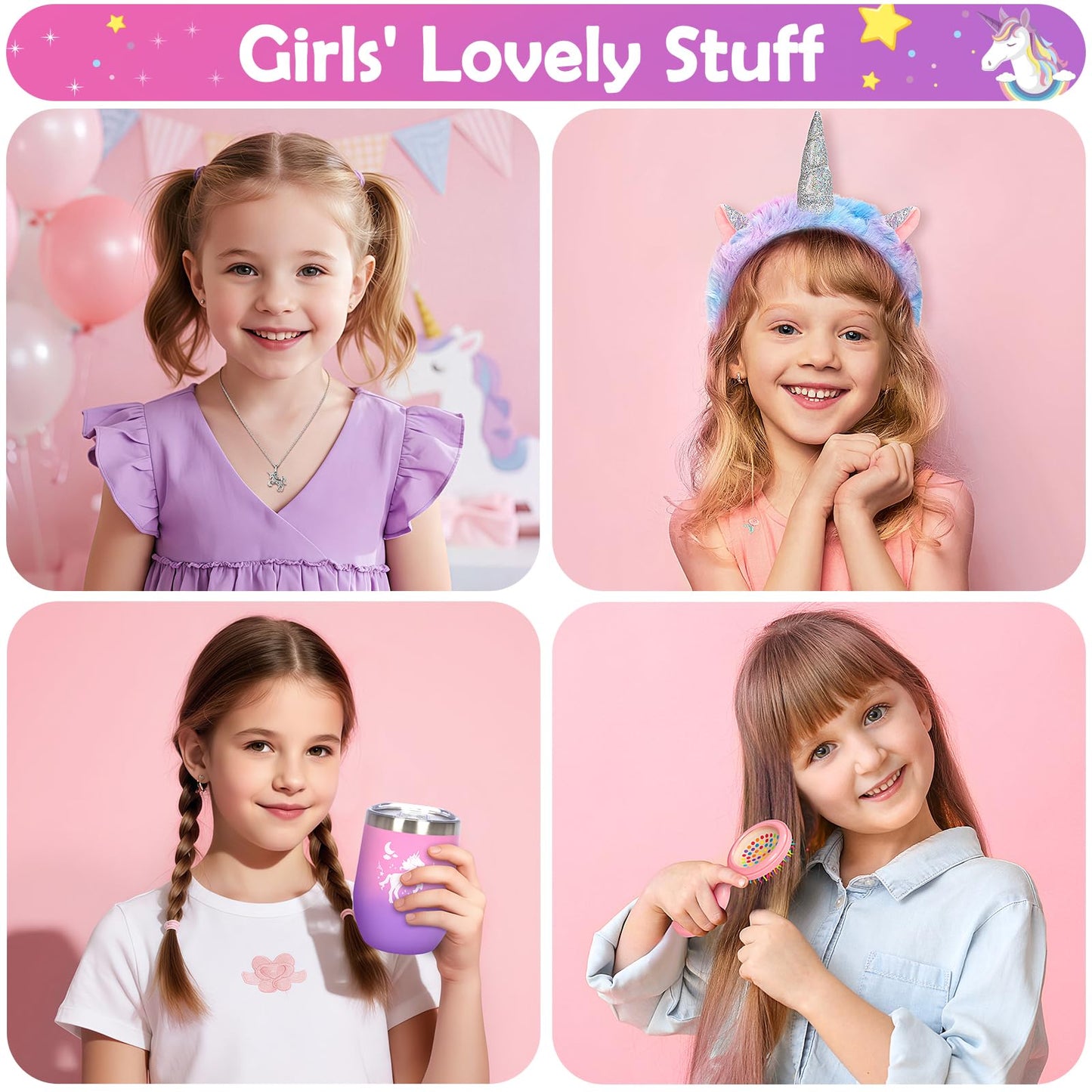 Unicorn Gifts for 5 6 7 8 9 10 Year Old Girls Kids Toys Set for Teen Girls Birthday Christmas Gifts Unicorn Toys with Star Pillow