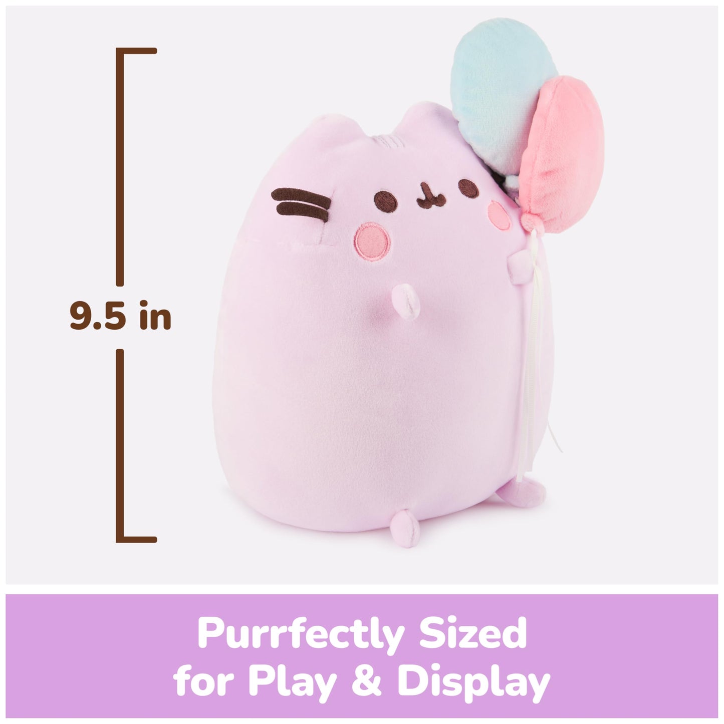 GUND Pusheen 15th Anniversary Squisheen Plush, Squishy Toy, Collectible Plush, Cat Stuffed Animal for Ages 8 and Up, Pink, 9.5”