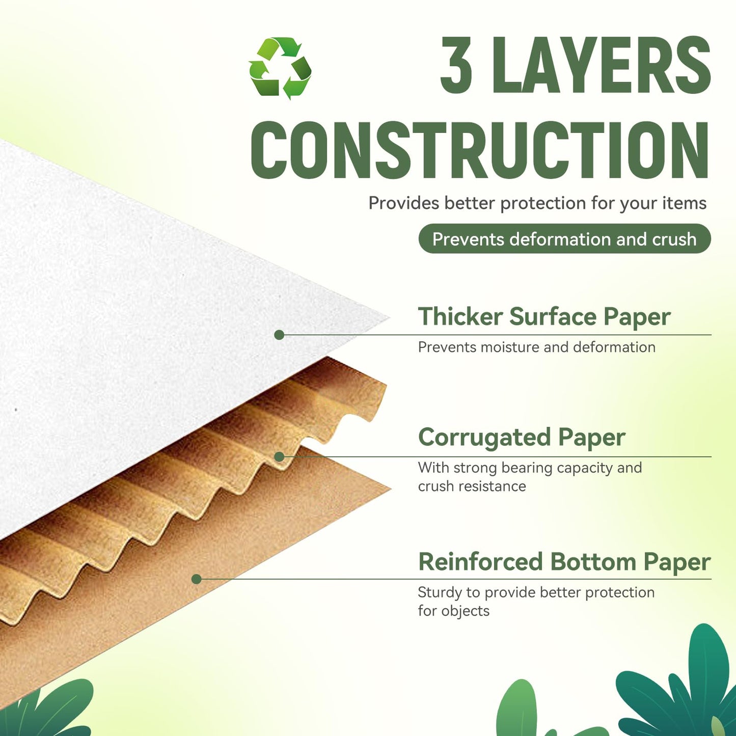 20 Pack 13"x10"x4" inch Shipping Boxes White Corrugated Cardboard Box for Small Business, Mailer, Shipping, and Packing