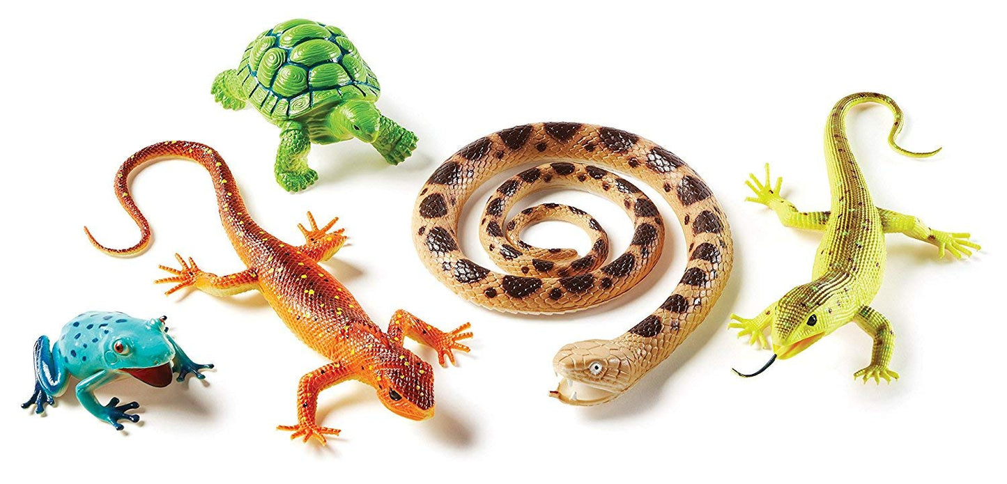 Learning Resources Jumbo Reptiles & Amphibians - Kids Animal Toys, Jumbo Animal Figures, Montessori Figurines for Toddlers, Pretend Play Animals for Kids
