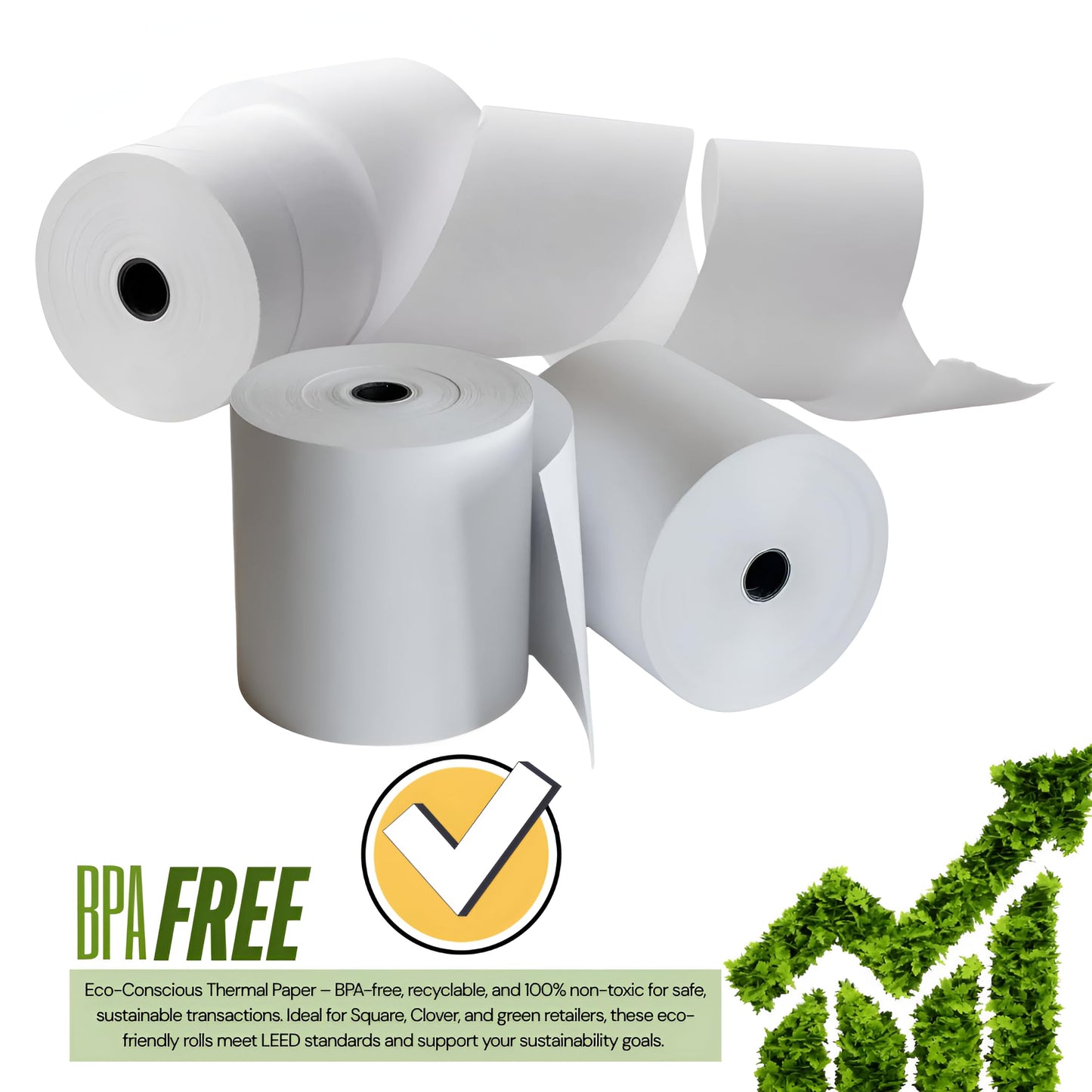 (20-ROLLS) 3-1/8" x 230ft Thermal Receipt Paper Rolls - BPA-Free POS system Thermal Printer Paper, Cash Registers | 80mm Credit Card Terminals | (Fits Clover station, Epson, Star TSP100III, Munbyn)