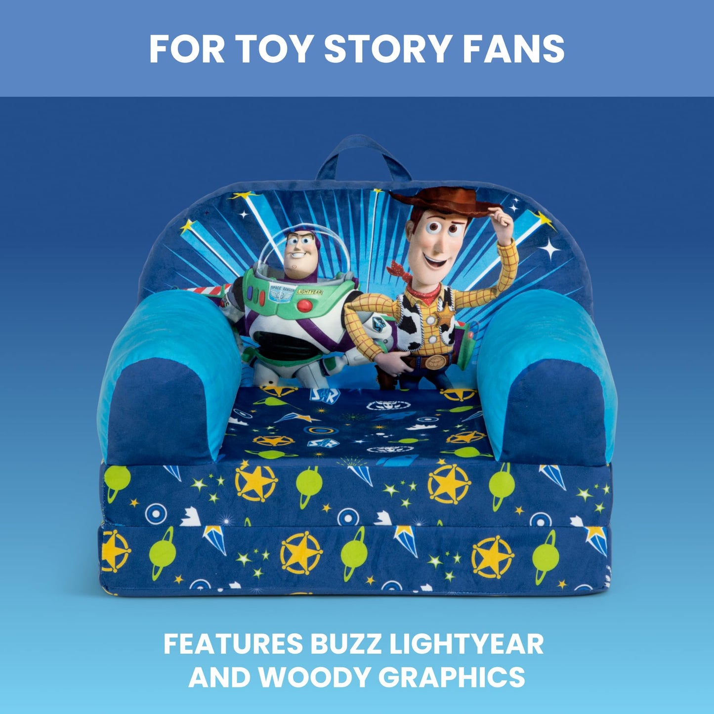 Delta Children - Toy Story Cozee Buddy Flip-Out Kids Chair, Blue