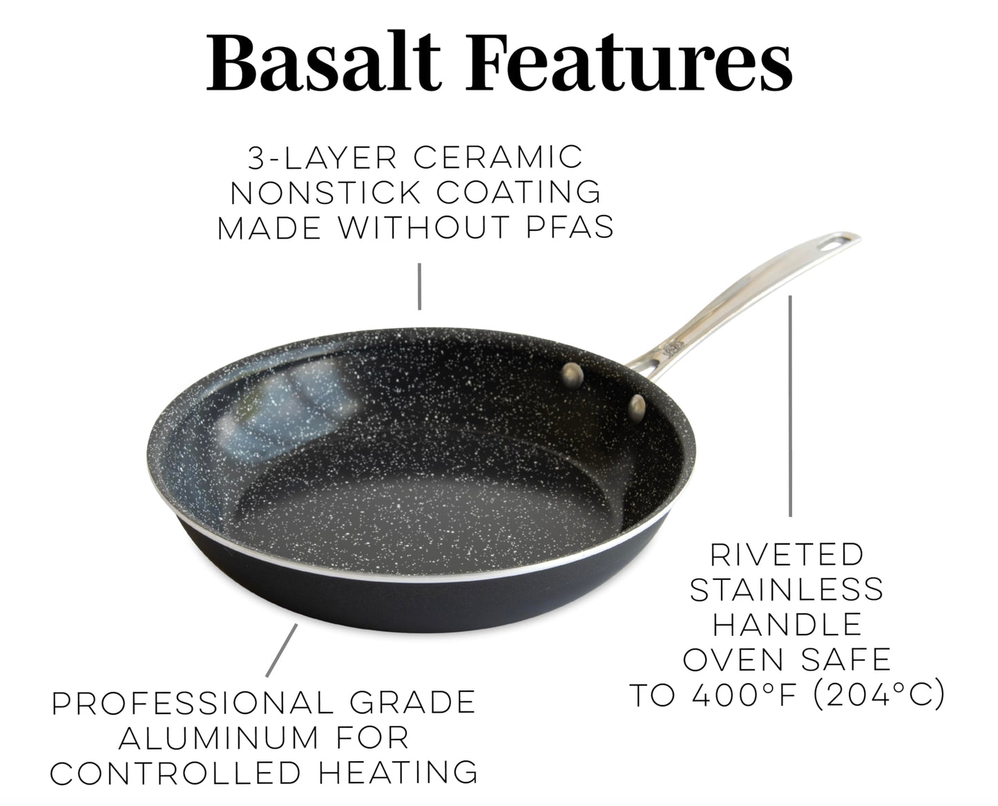 Nordic Ware Basalt Aluminum Saute Skillet, 10-Inch, Ceramic Coating
