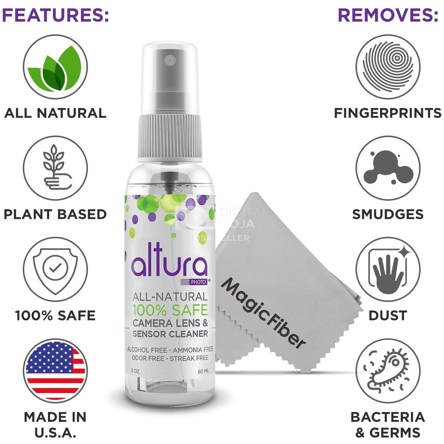 Altura Photo Professional Full Frame Sensor Cleaning Kit - Camera Cleaning Kit for FF DSLR & Mirrorless Cameras - w/Sensor Cleaning Swabs & Case, Works as Camera Lens Cleaning Kit, Sensor Cleaner