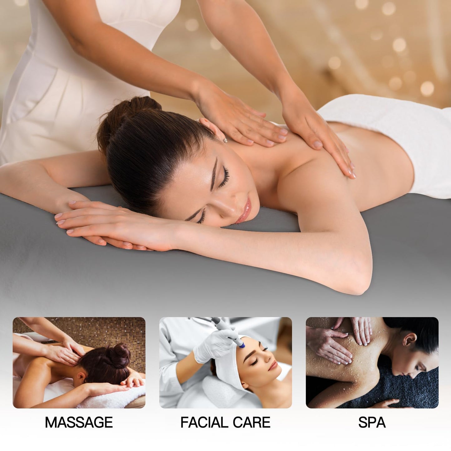 12 Pcs 4 Sets Massage Table Sheets Set, Microfiber Sheet for Massage Table, Massage Bed Sheets Includes Massage Table Cover, Massage Fitted Sheet, and Massage Face Rest Cover for SPA Beauty Tattoos