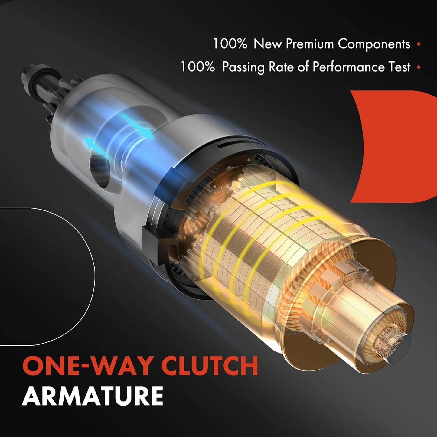 A-Premium Starter Motor Compatible with Honda Pilot 2016, Odyssey 2018-2019, Ridgeline 2020-2021, Passport 2019-2021 & Acura MDX 2016-2020, 3.5L, 12V 1.8KW 16-Teeth CW