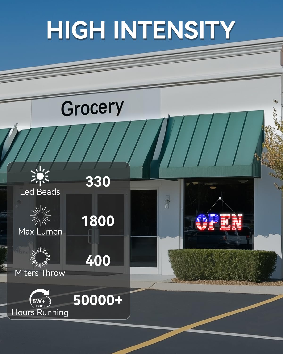 30'' x 10" Led Open Sign with Remote Control and Adjustment Brightness & Speed - 14 Mode, Large Open Closed Sign for Bar Store Restaurant Office Hotel Salon USA Flag