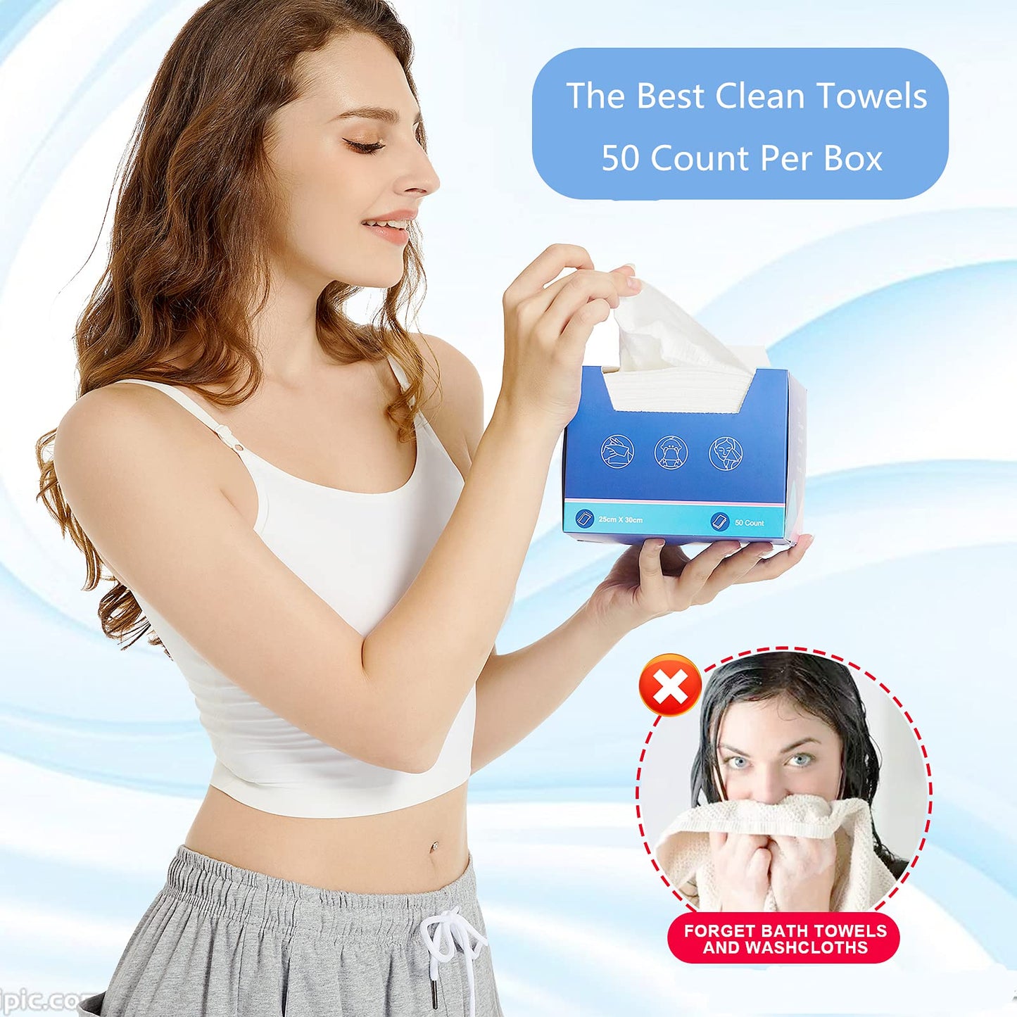 Atitifope Disposable Cloths for Face 200Count Travel Cleaning Cloths 100% Biodegradable Makeup Remover Wipes (4Boxes)