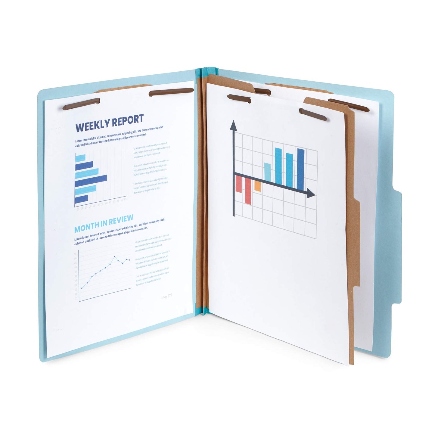 10 Blue Classification Folders - 1 Divider - 2 Inch Expansions - Durable 2 Prongs, for Medical Files, Law Client Files, Pressboard Classification Folders 1 Dividers Letter Size, Blue, 10 Pack