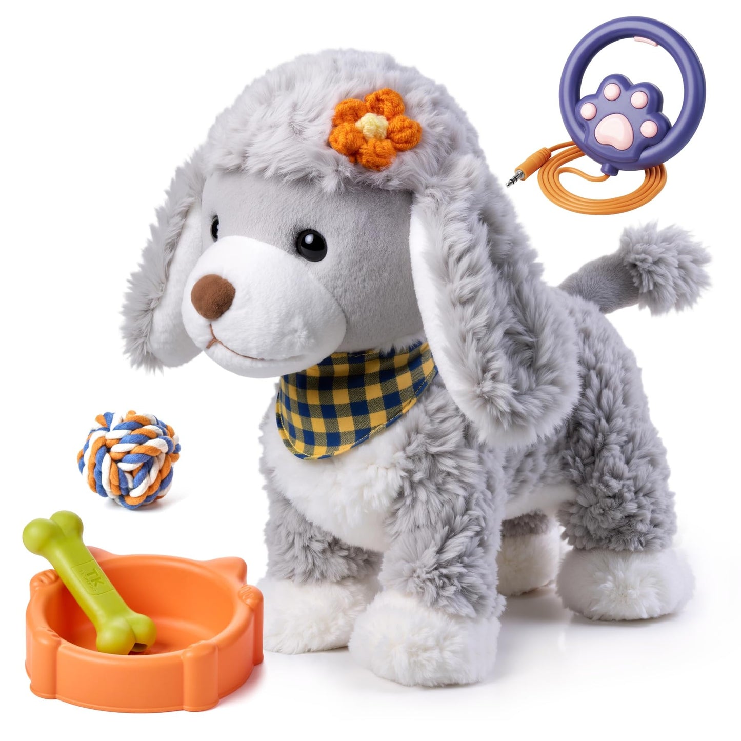 TUMAMA Electronic Interactive Plush Puppy Dog Toy for Ages 18+ Months