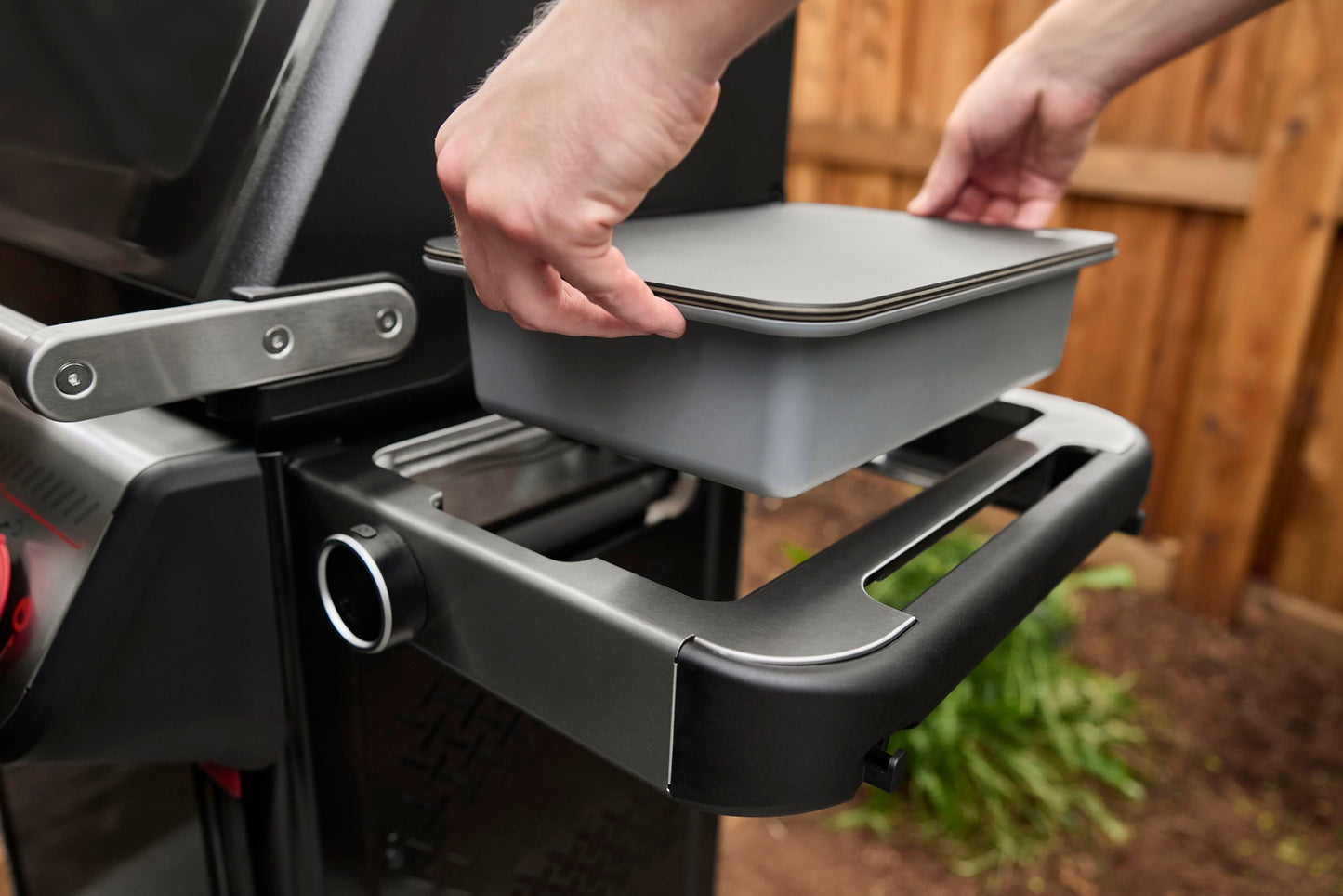 Weber Works Cutting Board & Basin – Food‑Safe Grill Prep Station for Marinating, Storing & Transporting Food with Dual‑Sided Cutting Board Lid, Grill Accessory