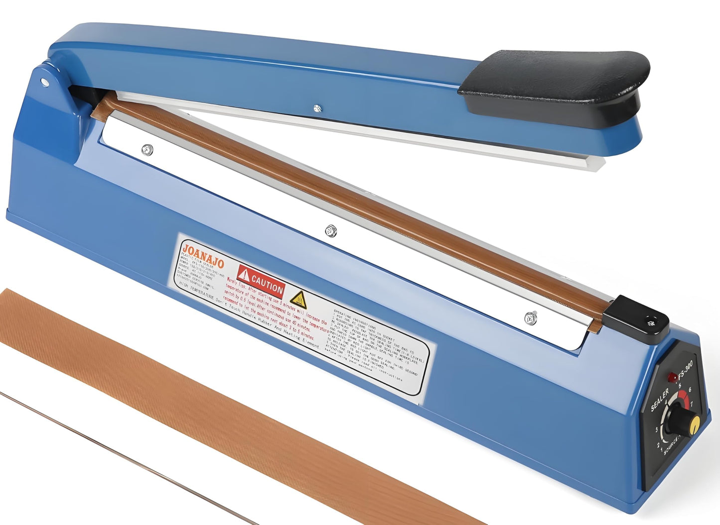 Impulse Sealer 16 inch Manual Heat Sealer Machine with Adjustable Heating Mode, ABS Shrink Wrap Bag Sealers for Plastic PE PP Bags, Portable Poly Bag Sealing Machine with Extra Replace Kit (blue)