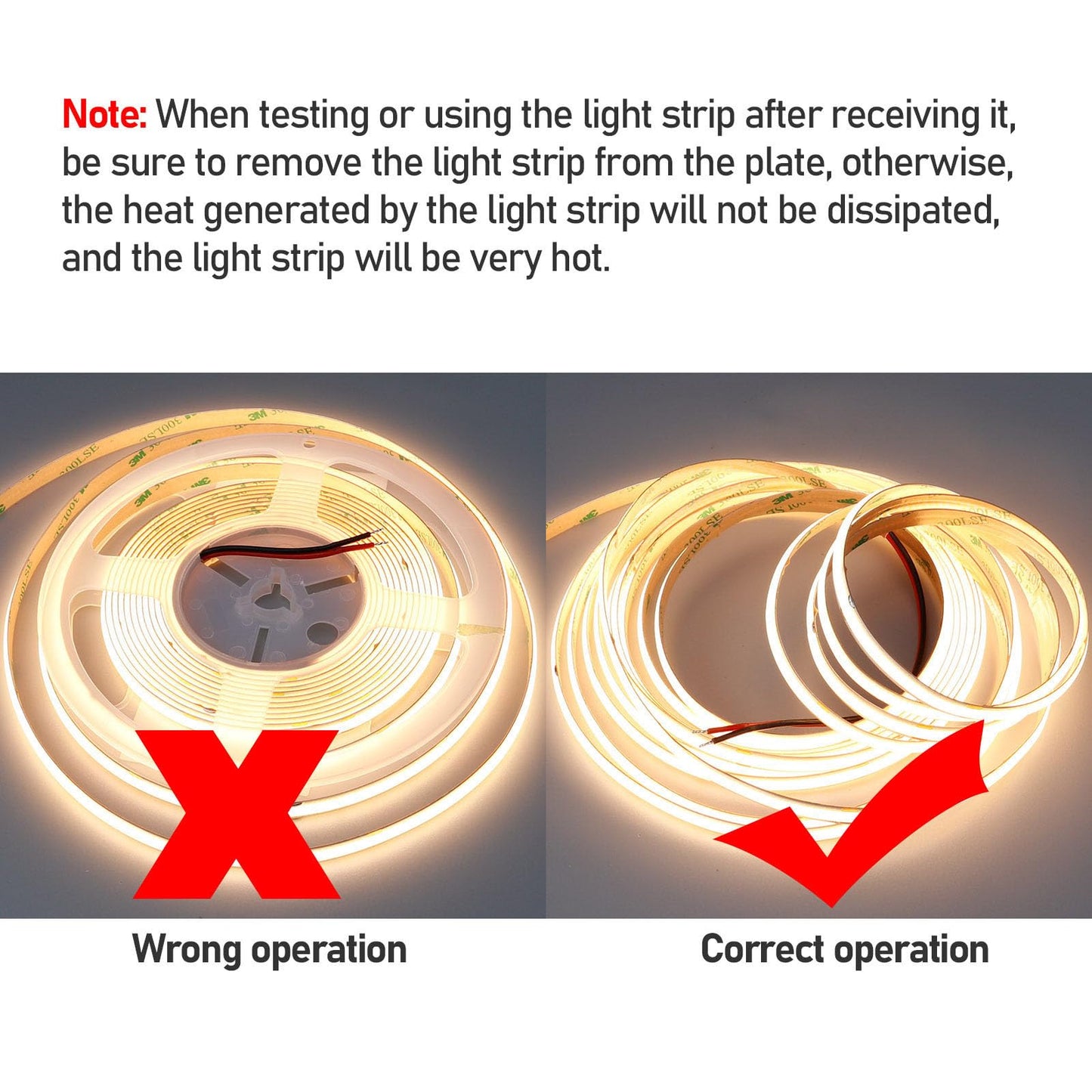 GOMING 15M/49.2ft 24V COB LED Strip Light Waterproof IP65 Warm White 3000K Uniform Glow 5760LEDs CRI 93+ Flexible LED Tape Lights for DIY Cabinet Bedroom Kitchen Home Decor(No Power Supply)