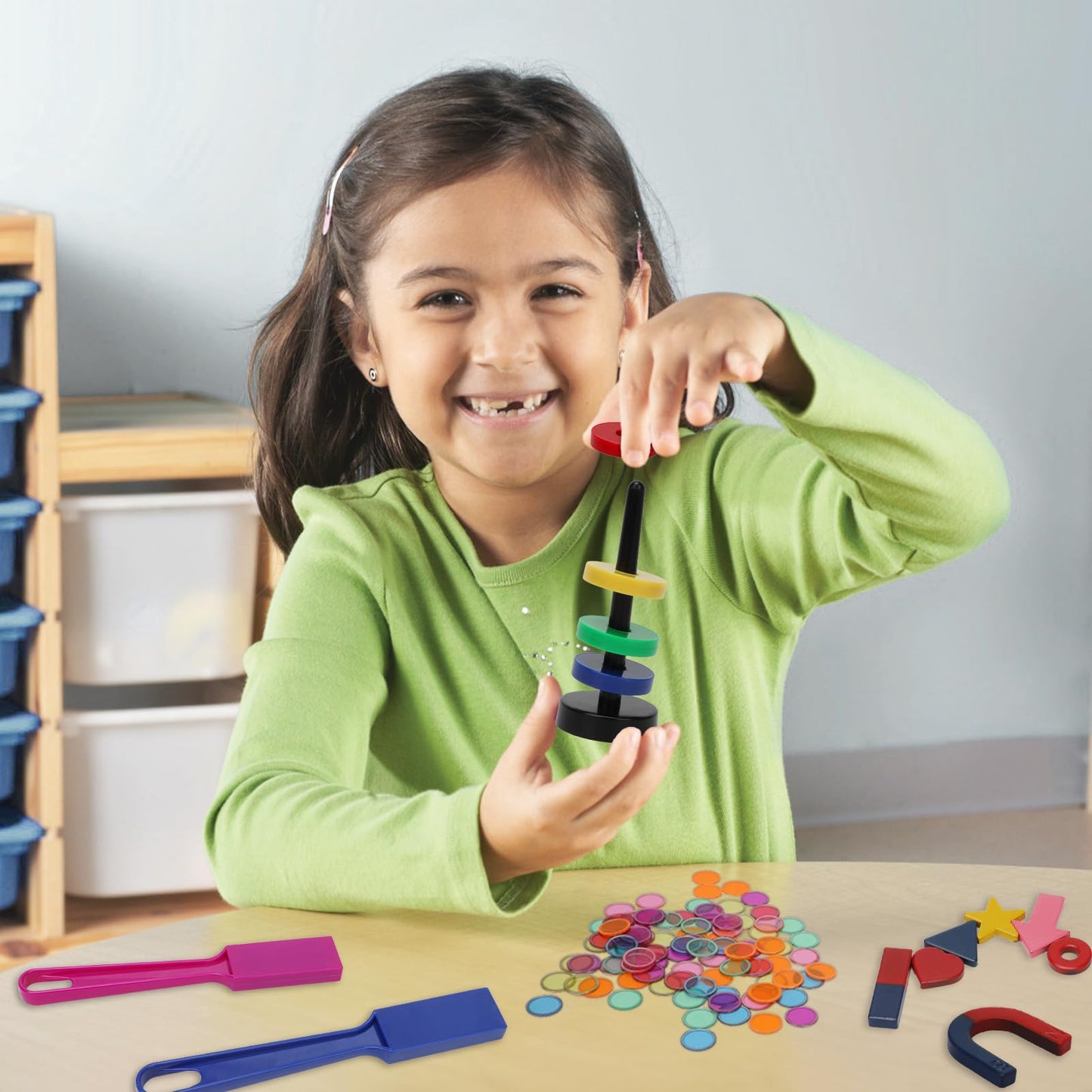 122 Pieces Magnetic Science Kit for Kids, Magnetic Balls, Bingo Wands with Chips, Magnetic Toys for Kids Childhood Back to School Supplies Activities