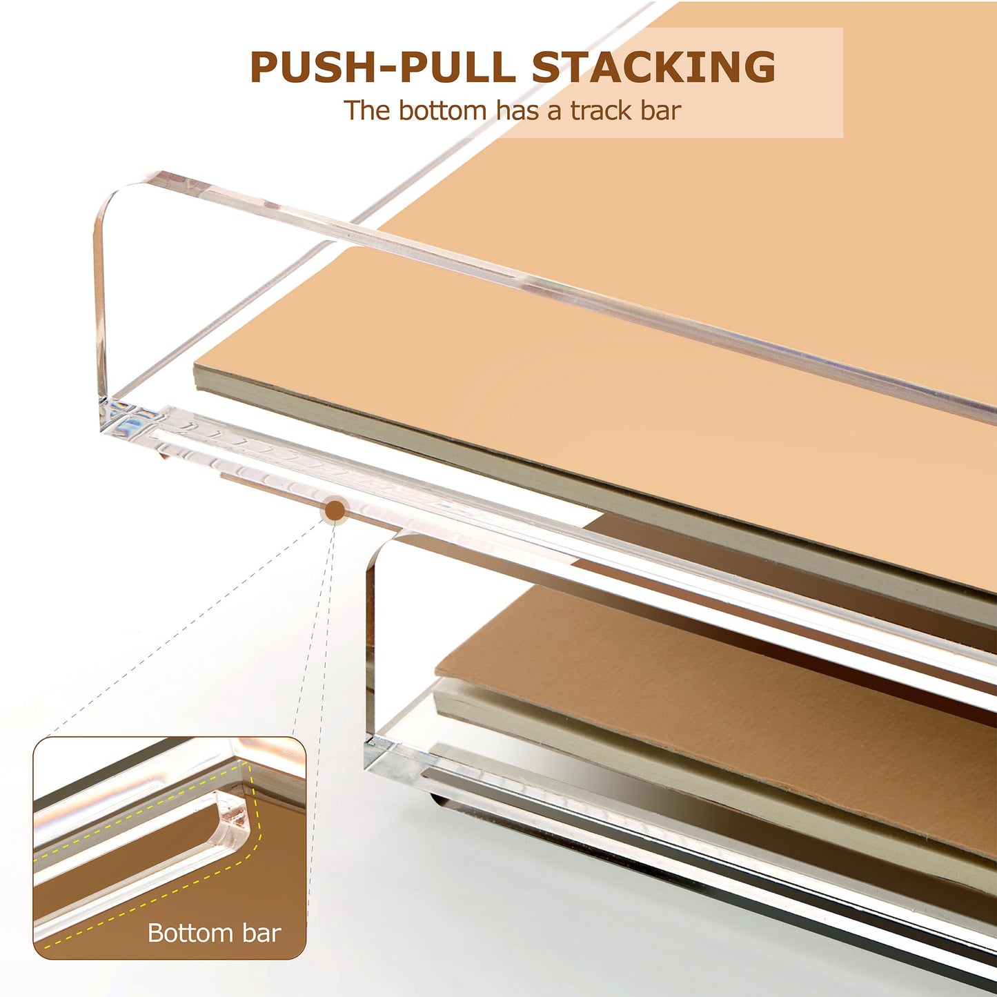 SANRUI 4 Tier Clear Desk Paper Letter Organizer Trays, A4 Stackable File Document Tray, Acrylic Desk Organizers and Accessories Sorter, Workspace Office Supplies Organizers,12.4inx8.86inx6.64in