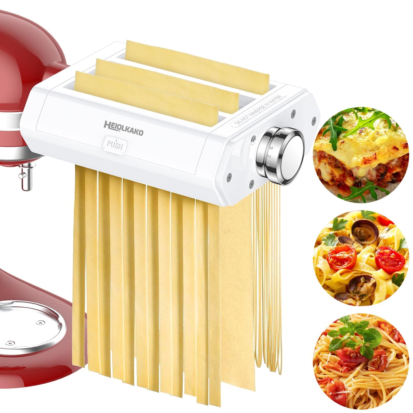 Pasta Attachment for KitchenAid Stand Mixer, 3 in 1 Set Pasta Maker KitchenAid Attachment Includes Spaghetti Cutter, Pasta Sheet Roller and Fettuccine Cutter, Attachment for Kitchenaid Mixers