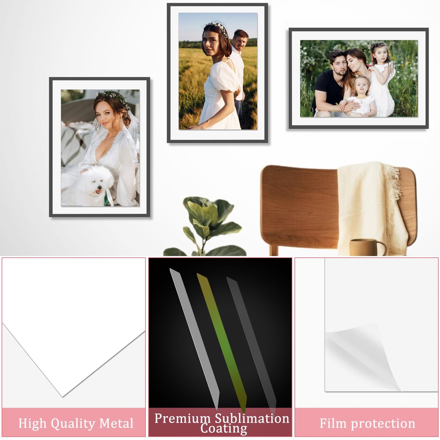 20 Pcs Metal Sublimation Photo Blanks 11x14 Inch - 0.45mm Thick Aluminum for DIY Sign, Wall Poster Frame, Crafts, Gift, Home Decor
