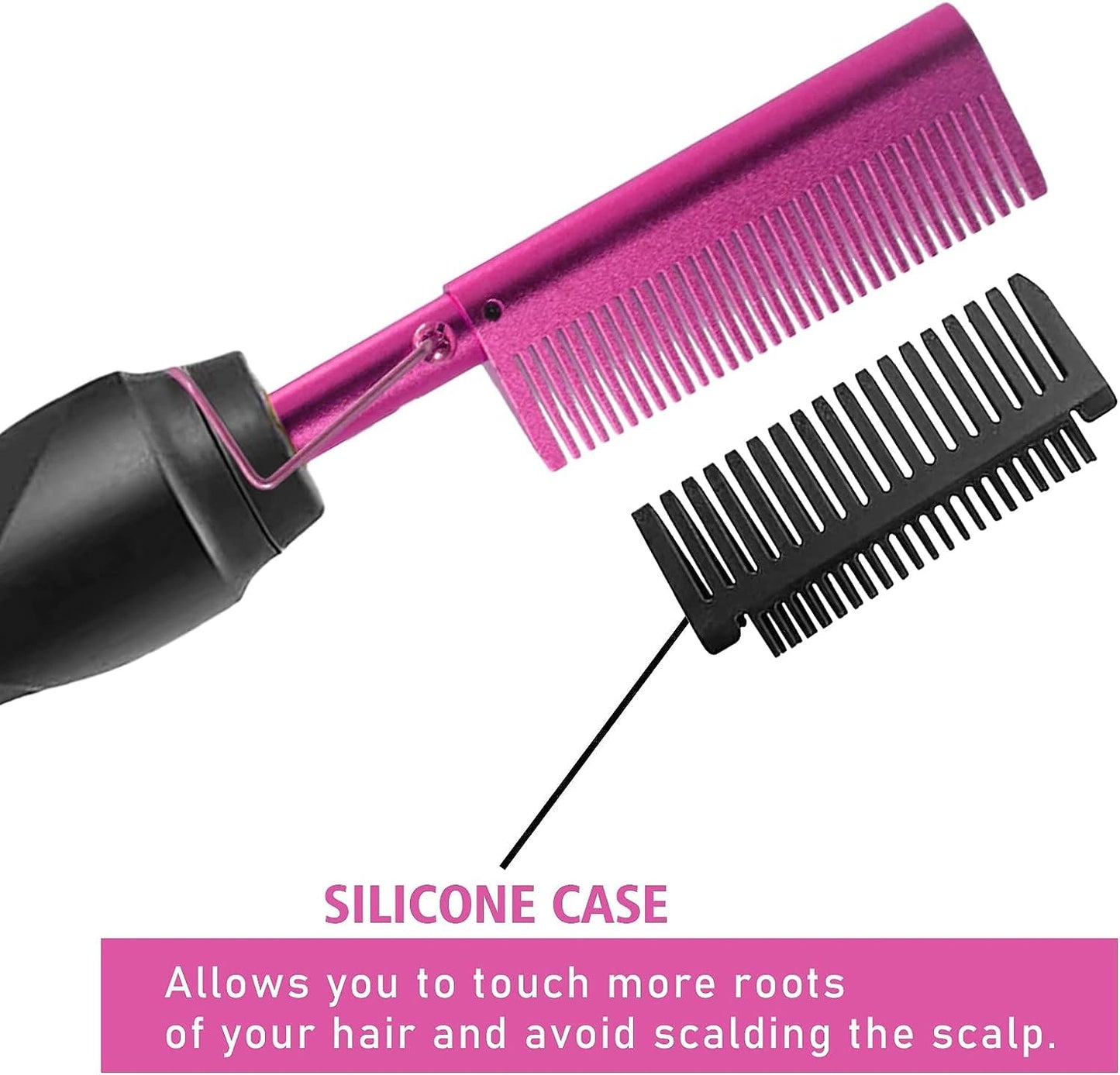 Goiple Hot Comb Straightener for Wigs and Natural Hair - Ceramic Electric Hair Straightening Comb, Curling Iron & Pressing Combs Kit
