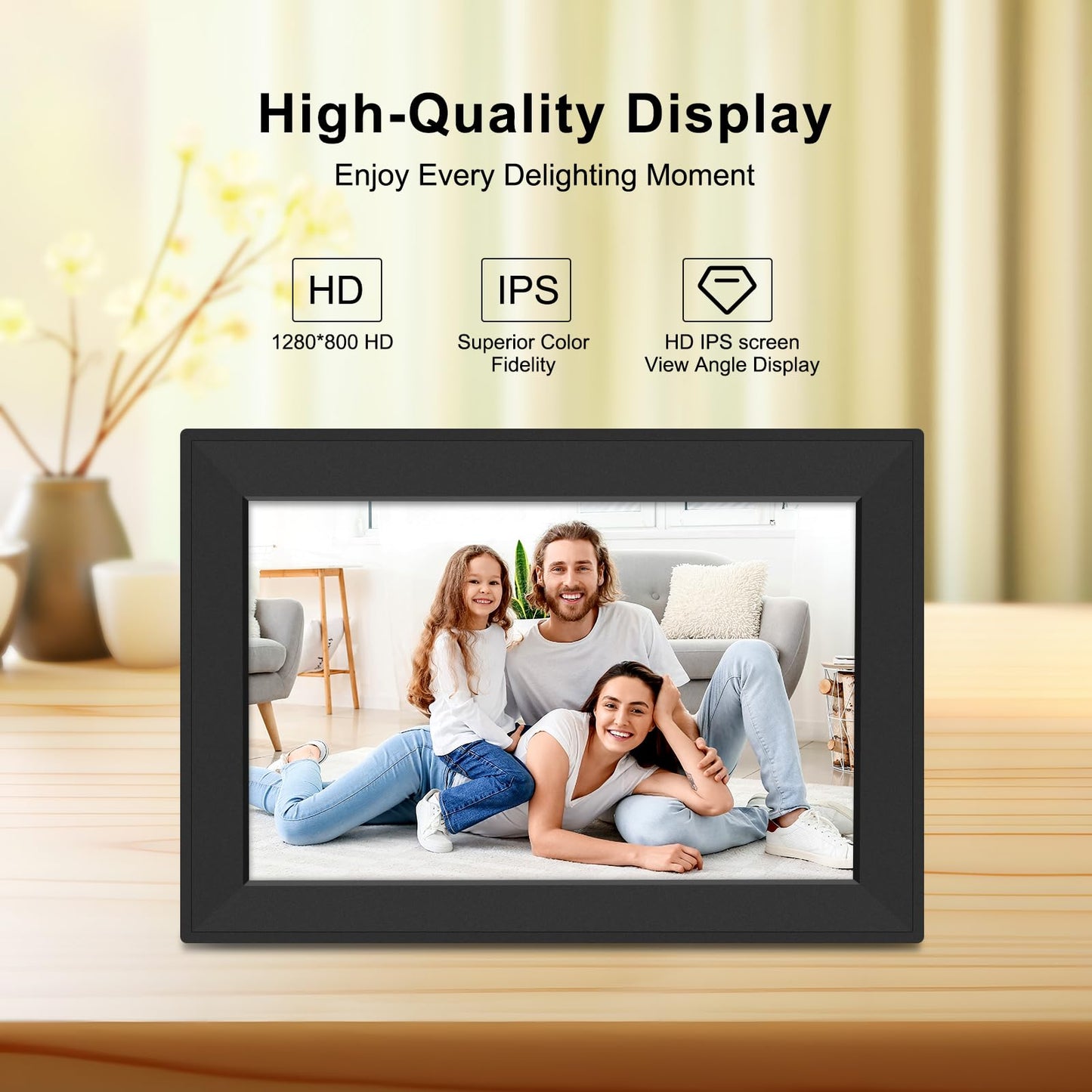HE Baixu elx 10.1 Inch WiFi Digital Picture Frame, Smart Electronic Clound Digital Photo Frame with 1280 * 800 HD Touch Screen, Instantly Share Photos & Video, Gift for Friend and Family