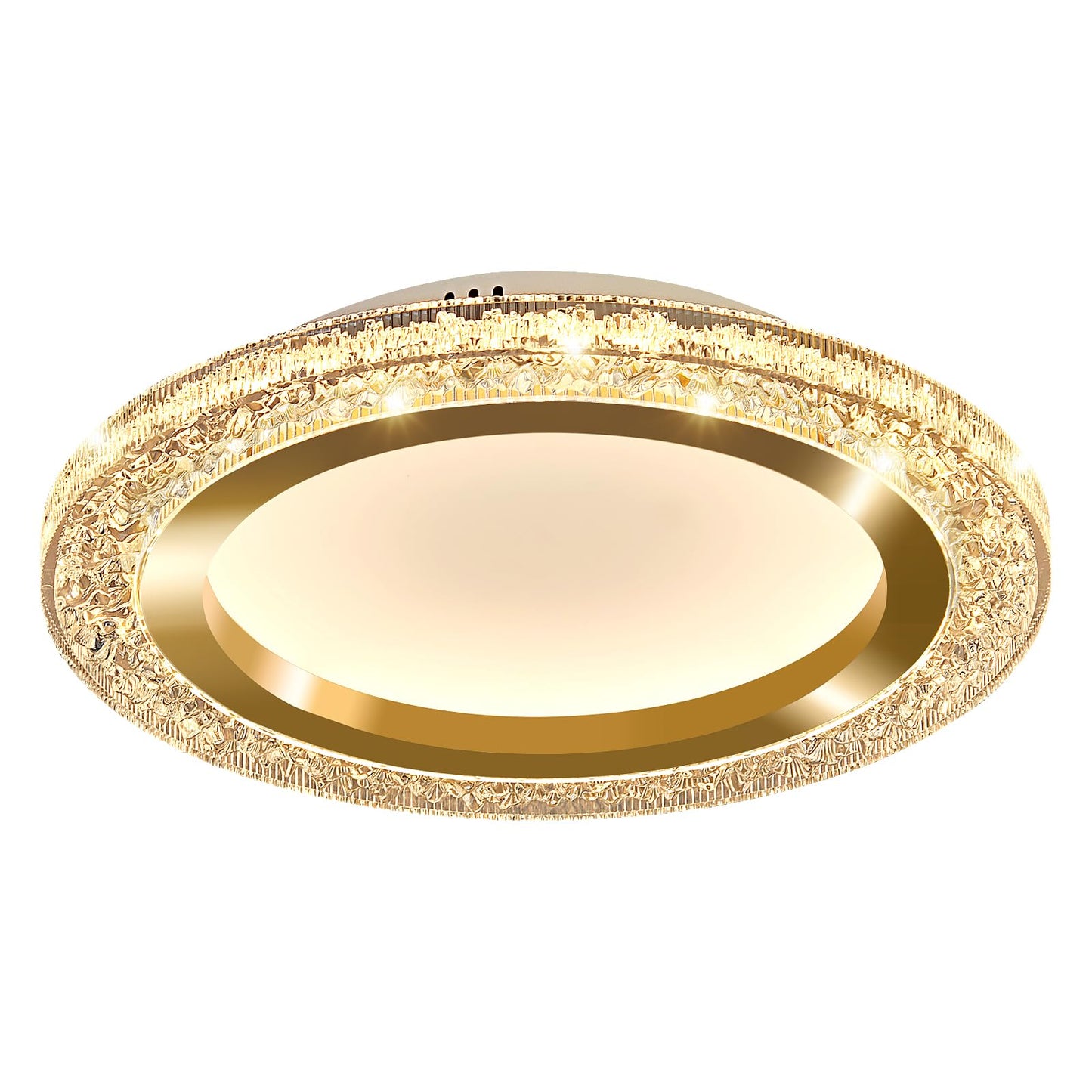 UOFUS 32W Gold LED Flush Mount Ceiling Light 15.7inch Modern Round Ceiling Light Fixture 3000K-6000K Super Bright Circle Ceiling Lamp for Bedroom Kitchen Bathroom Entryway Hallway Stairwell