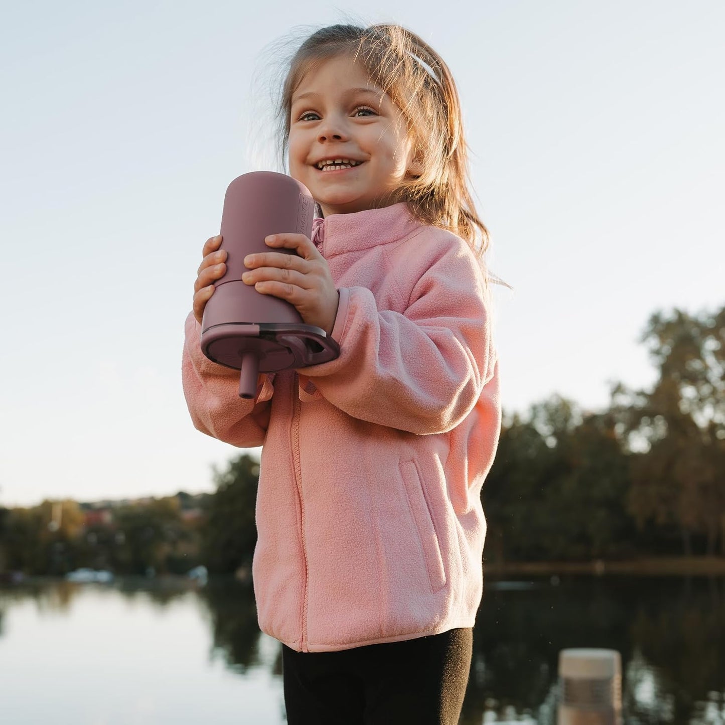 BrüMate Leap 12oz 100% Leakproof Kids Tumbler with Handle and Silicone Soft Straw | Drop Resistant Silicone Sleeve | For Kids 4+ | Insulated Stainless Steel | Cup Holder Friendly | 12oz (Dinos)
