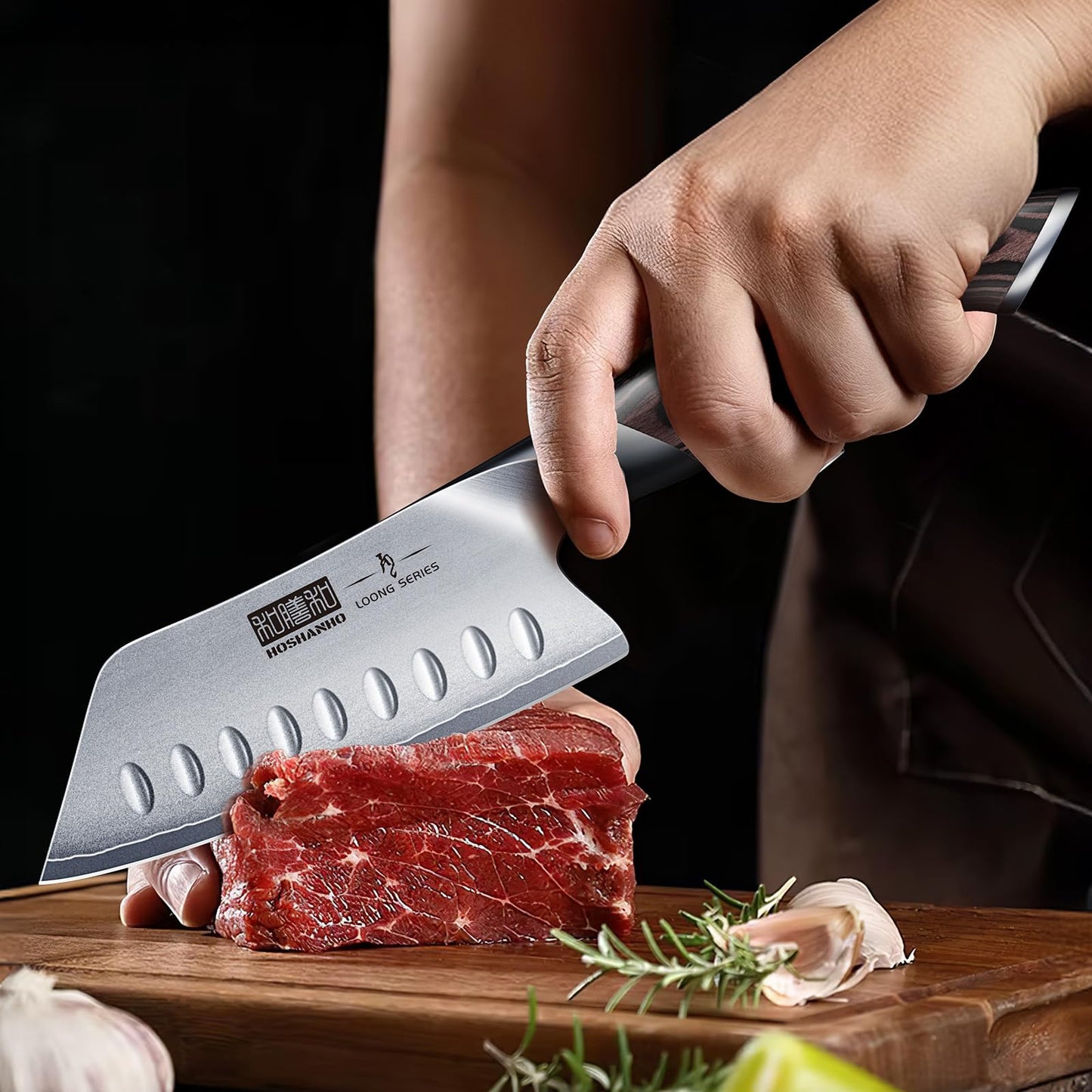 HOSHANHO 5 Inch Japanese Chef Knife, Ultra Sharp High Carbon Stainless Steel Kitchen Knife, Professional Santoku Knives with Ergonomic Pakkawood Handle
