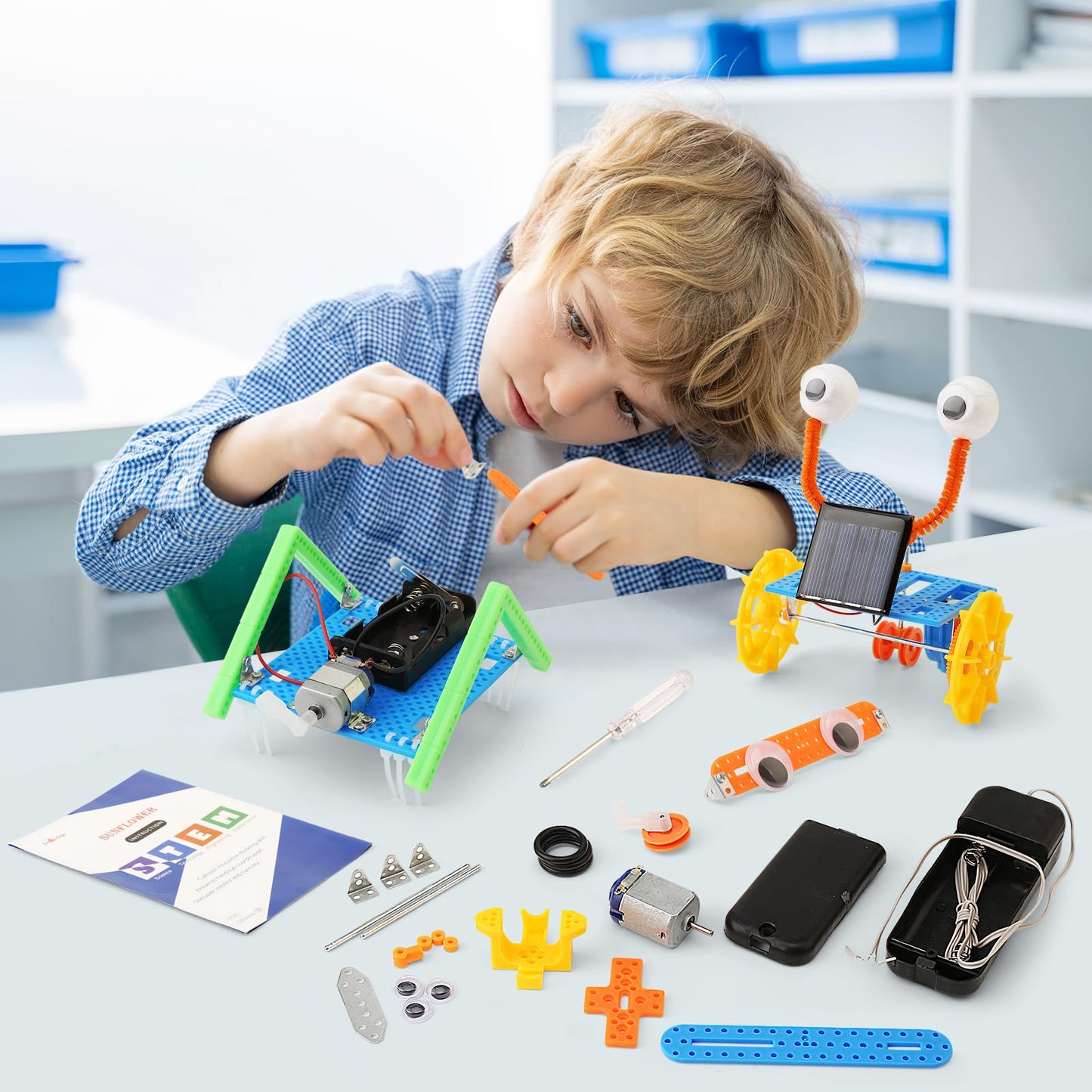 Robotics Kit STEM Toys for Kids 6-8 8-10, Crafts for Kids Science Experiment Kit 6-8, Birthday Gifts for 6 7 8 9 10 Year Old Boys Girls, Robot Building Toys for 6+ 6-12